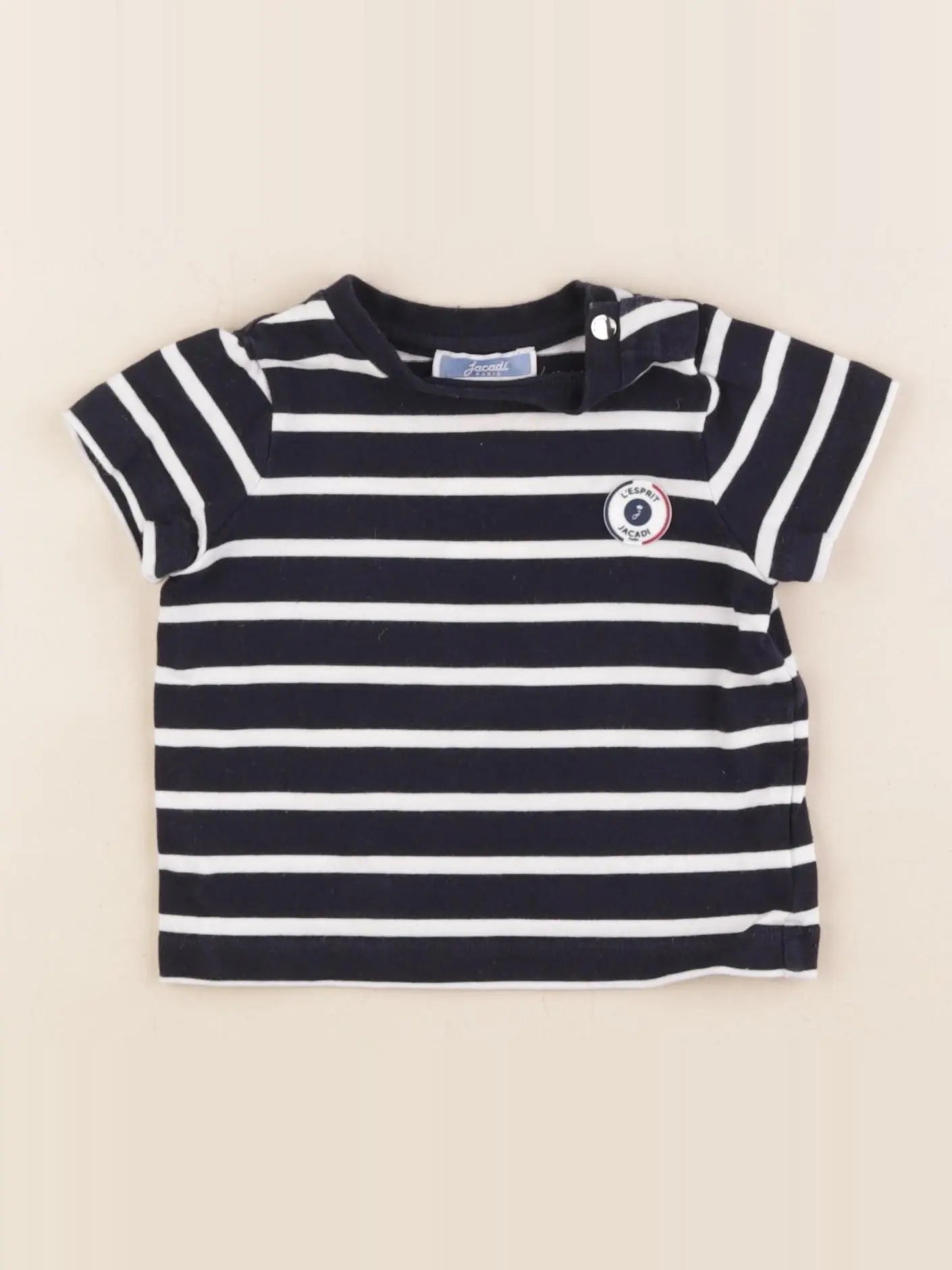 Jacadi - tee-shirt blanc, bleu - 6 mois