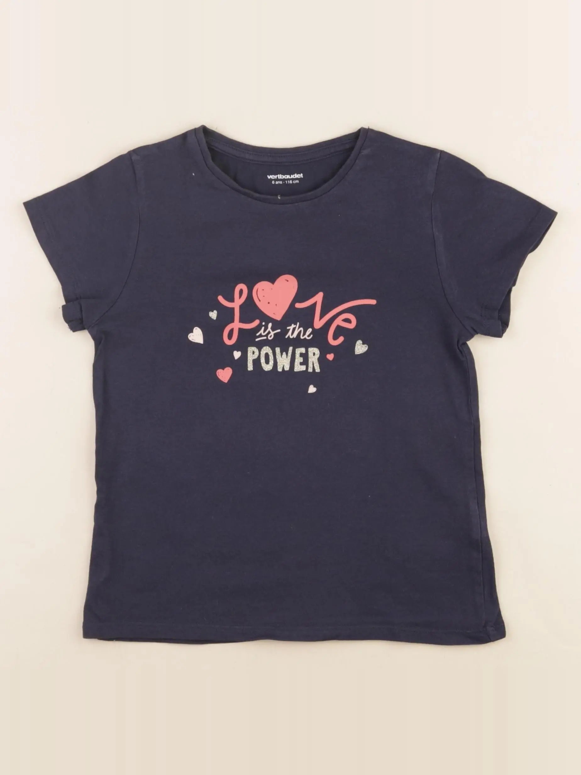 Vertbaudet - tee-shirt bleu - 6 ans