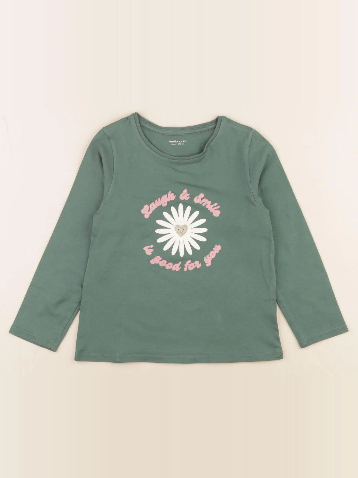 Vertbaudet - tee-shirt vert - 6 ans