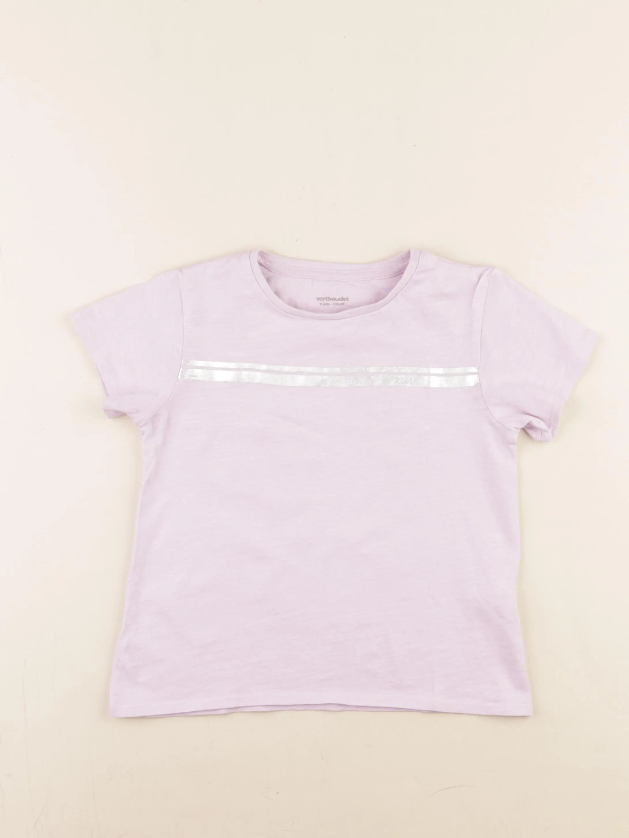 Vertbaudet - tee-shirt violet - 6 ans