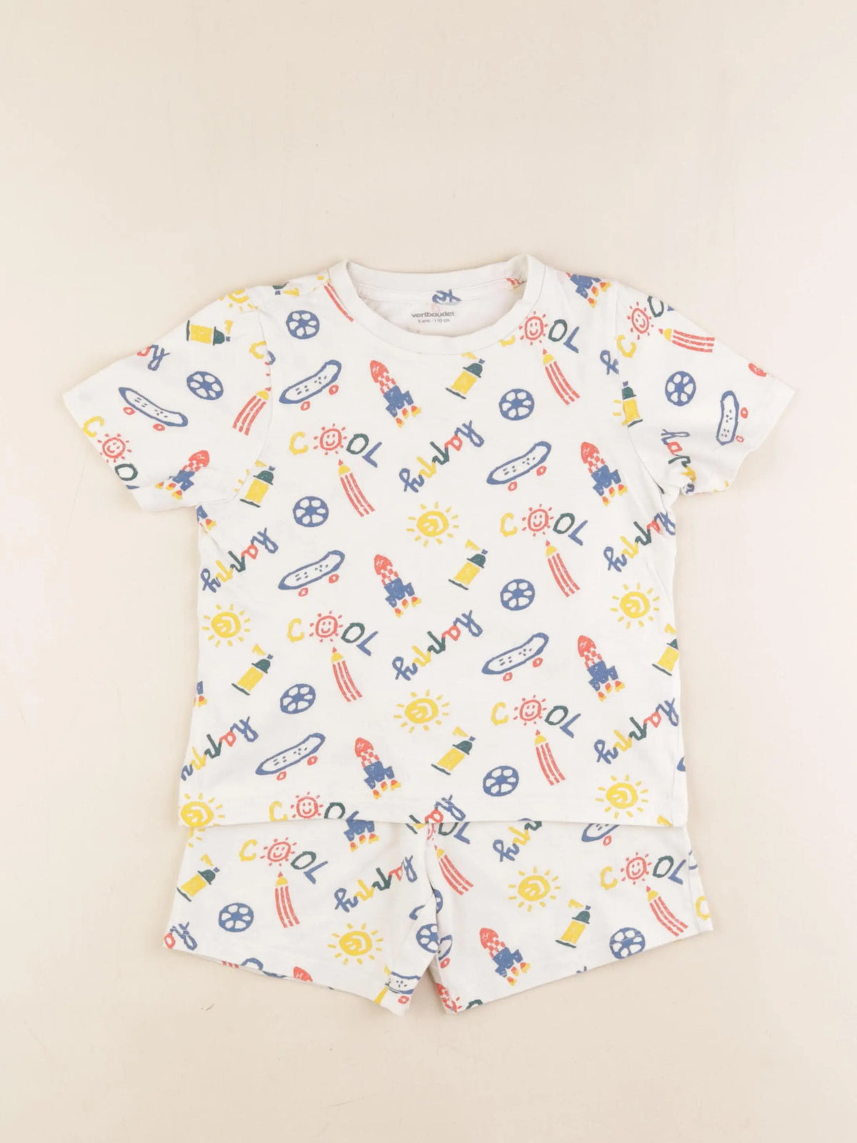 Vertbaudet - pyjama coton multicolore - 5 ans