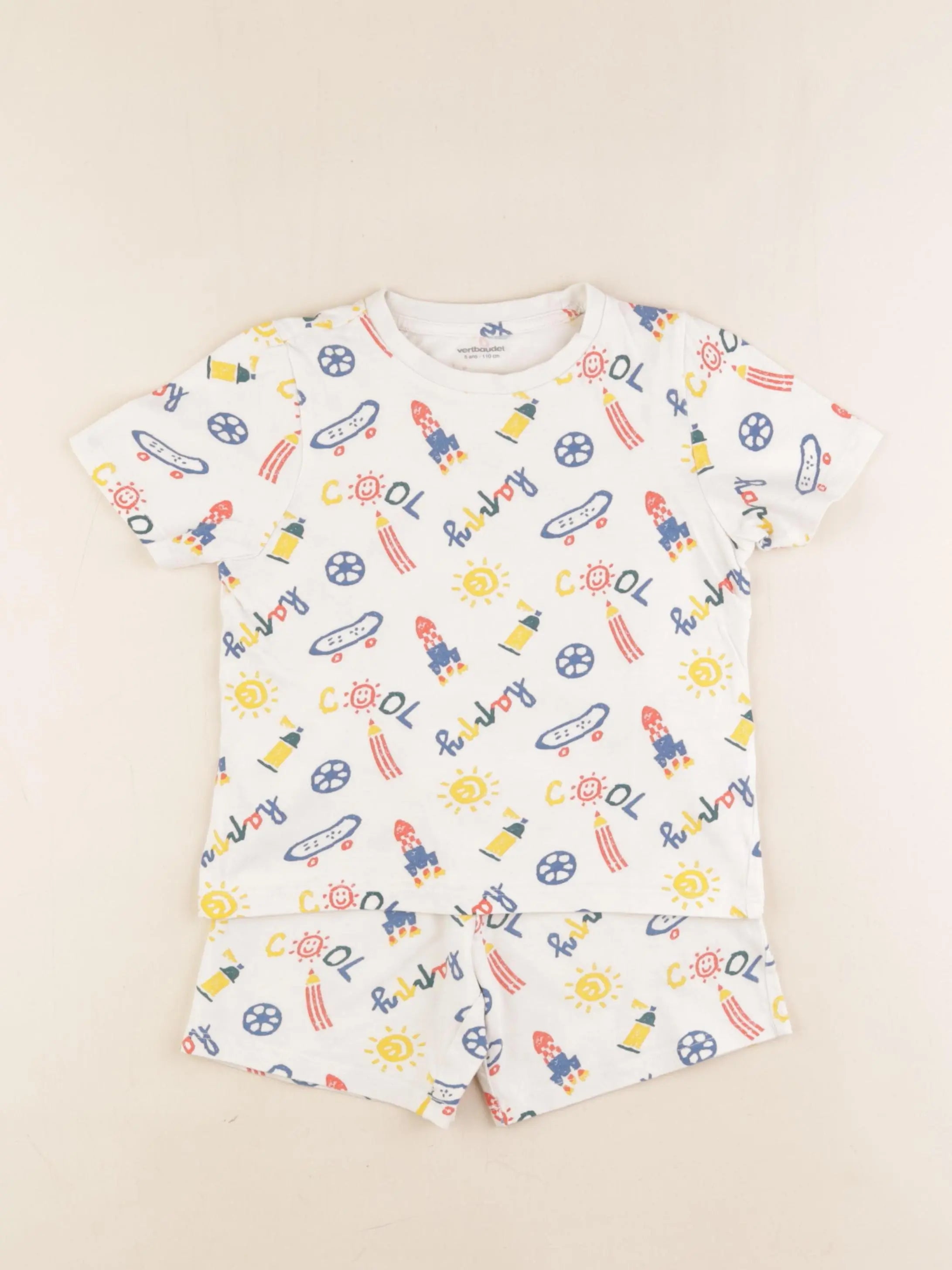 Vertbaudet - pyjama coton multicolore - 5 ans