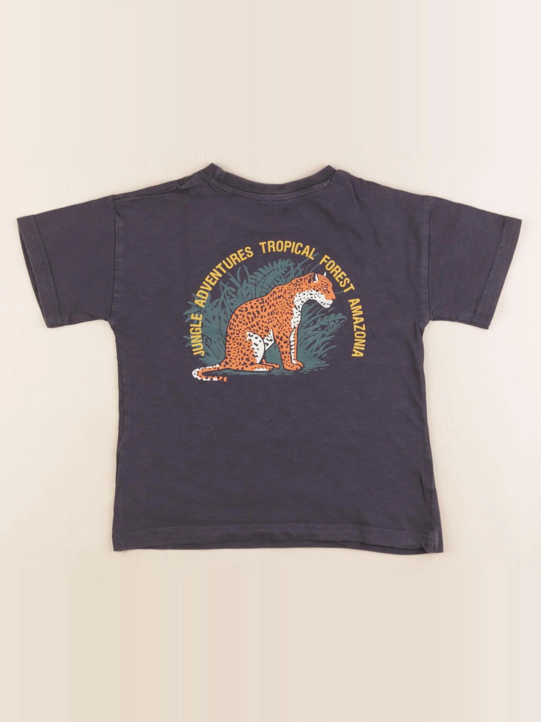 Vertbaudet - tee-shirt imprimé au dos bleu - 5 ans