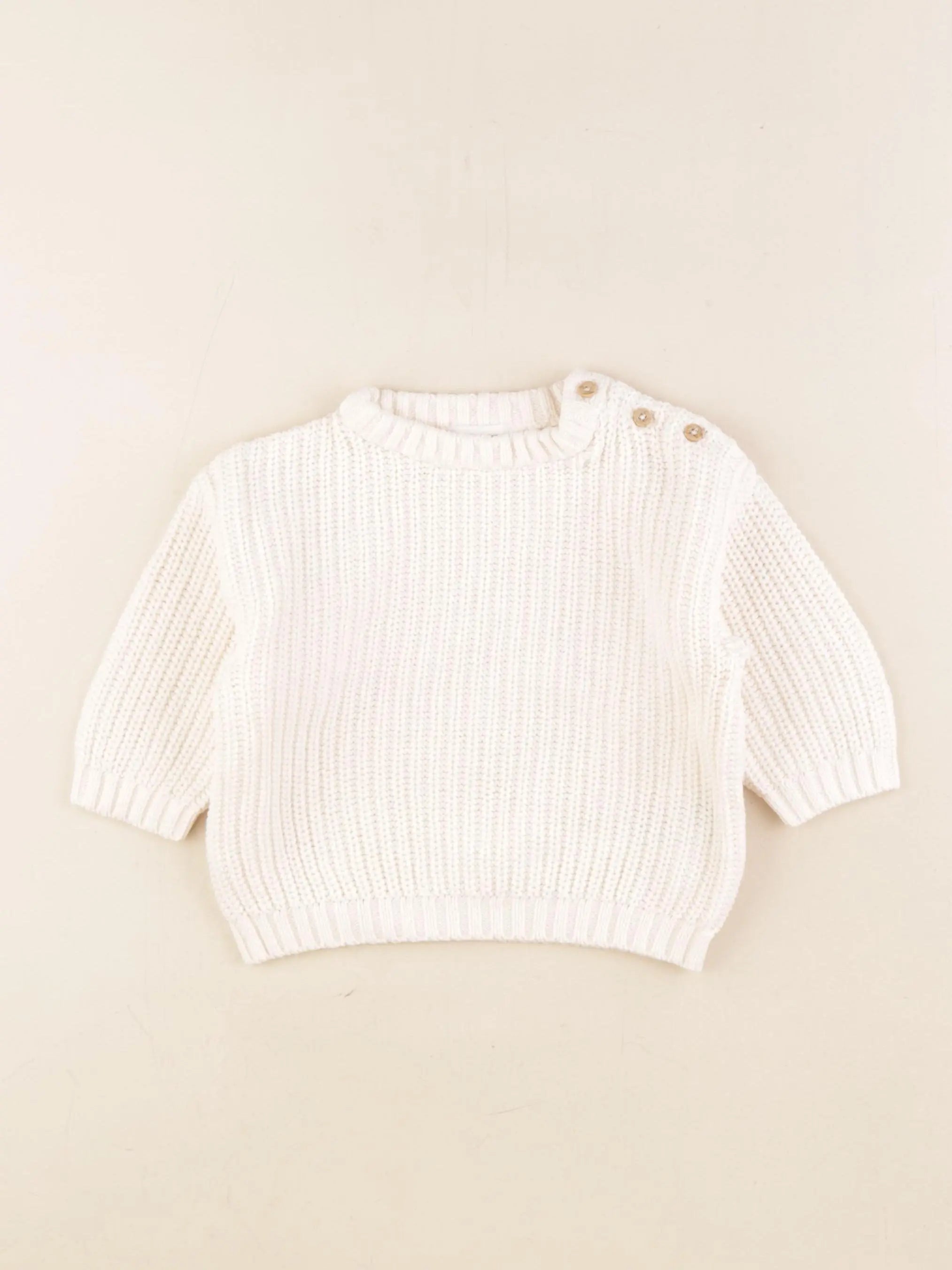 Vertbaudet - pull beige - 12 mois