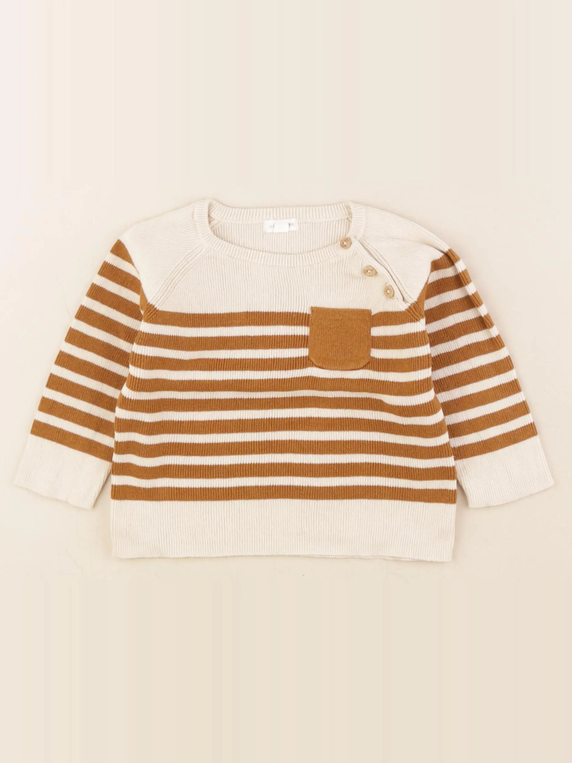 Vertbaudet - pull marron - 12 mois