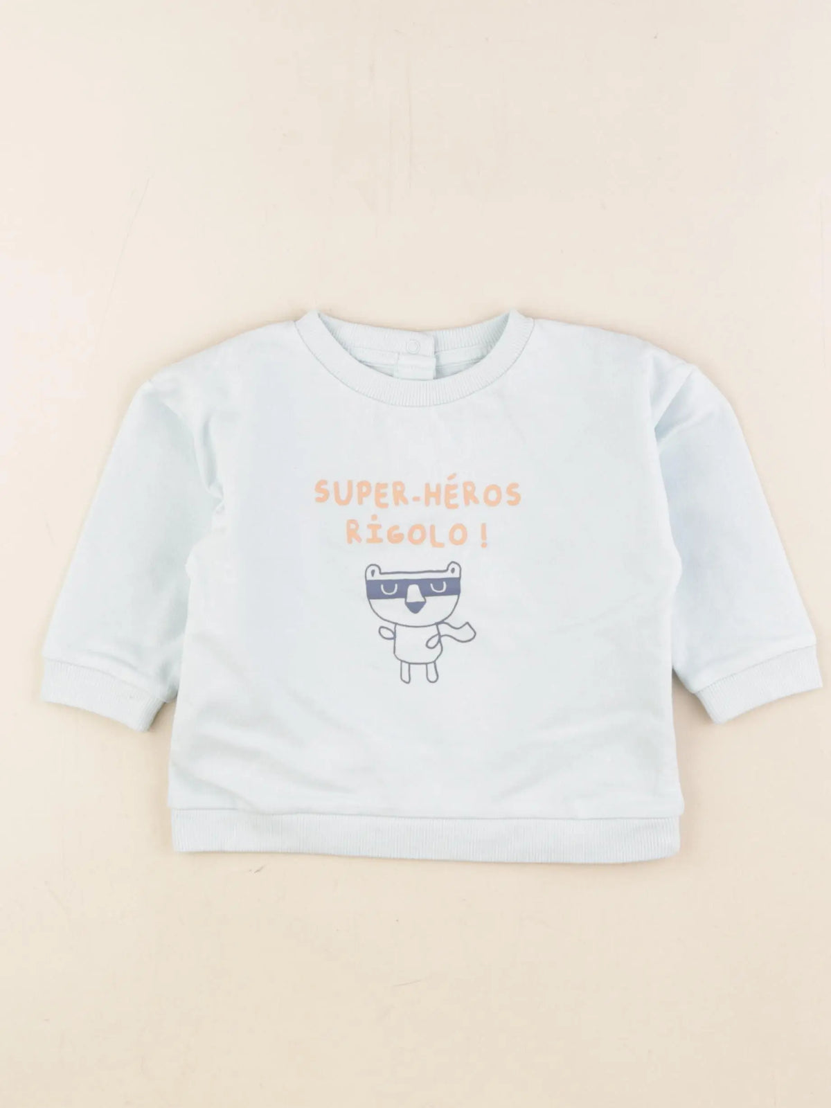 Vertbaudet - sweat bleu - 12 mois