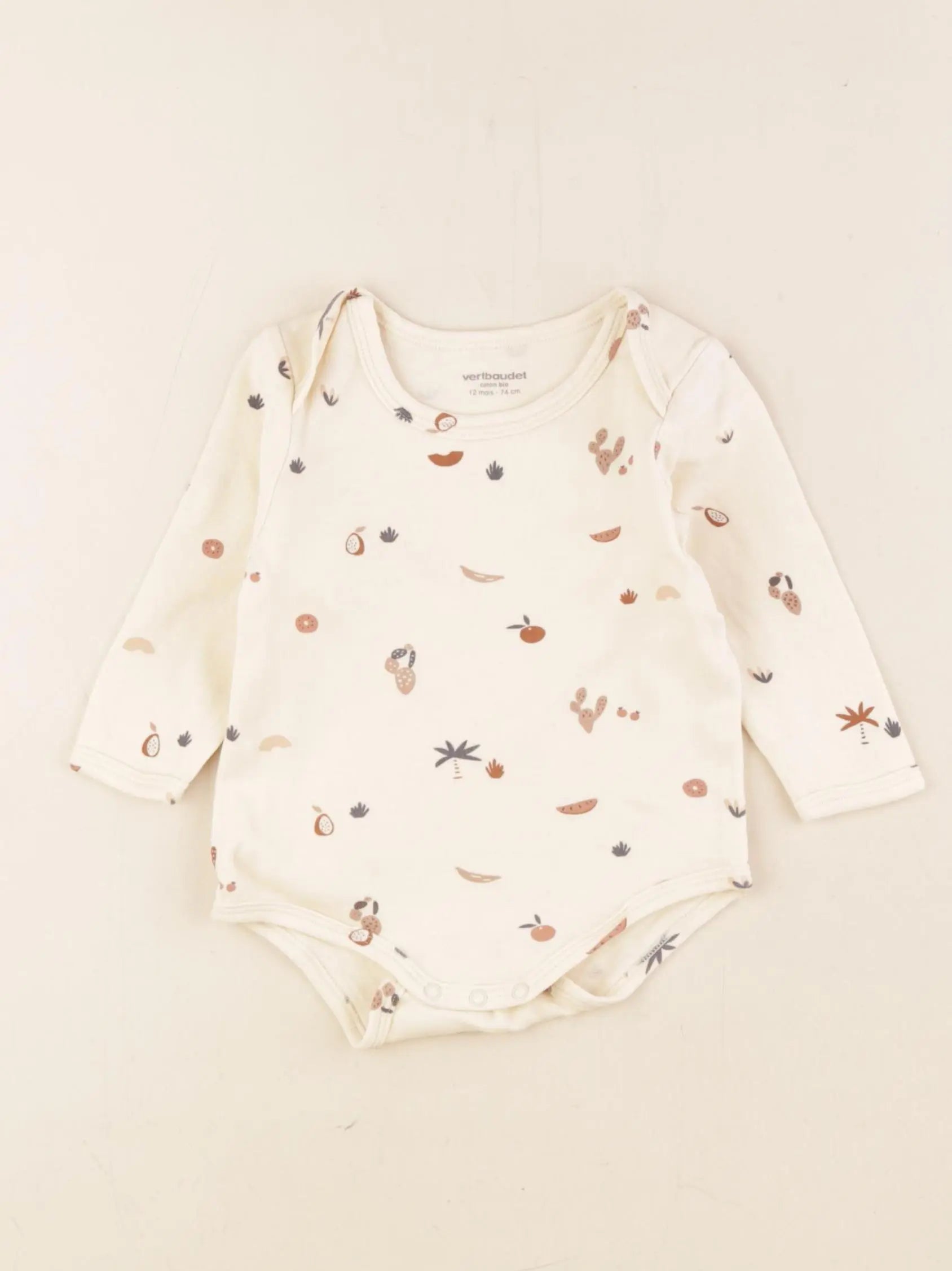 Vertbaudet - body marron - 12 mois