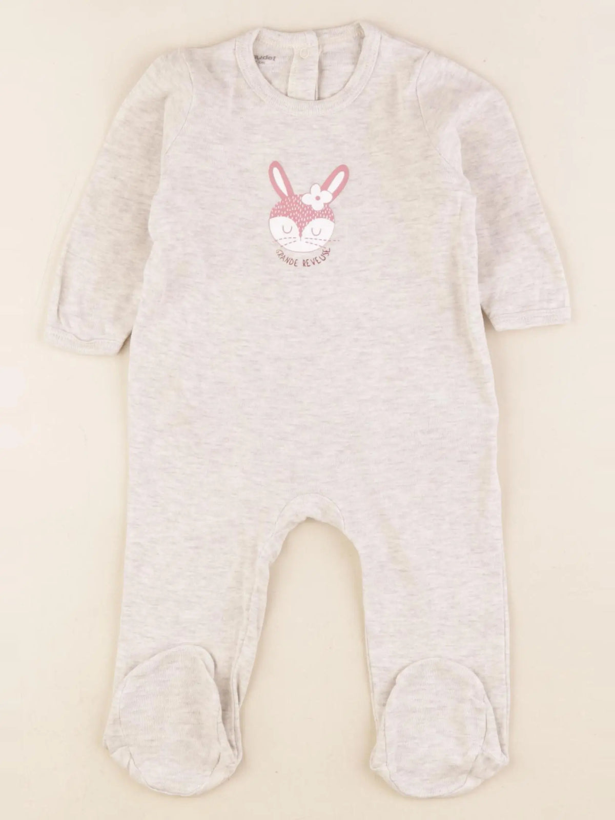 Vertbaudet - pyjama coton gris - 9 mois