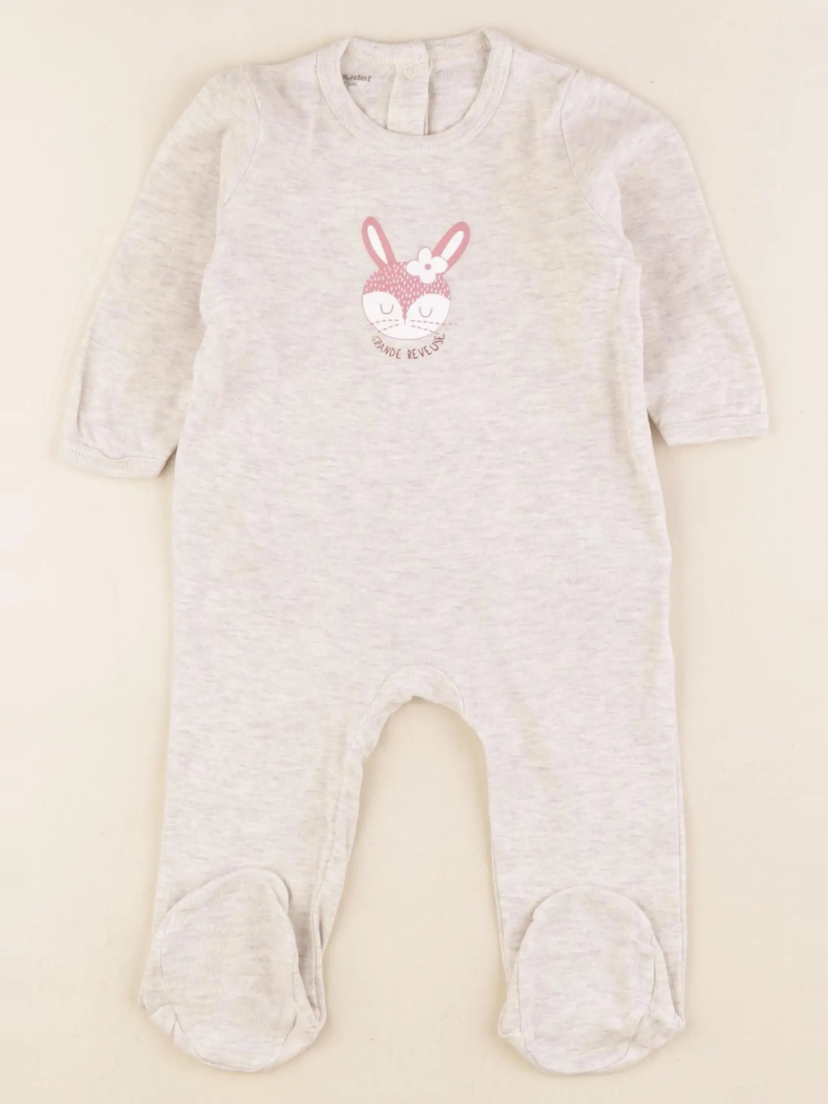 Vertbaudet - pyjama coton gris - 9 mois