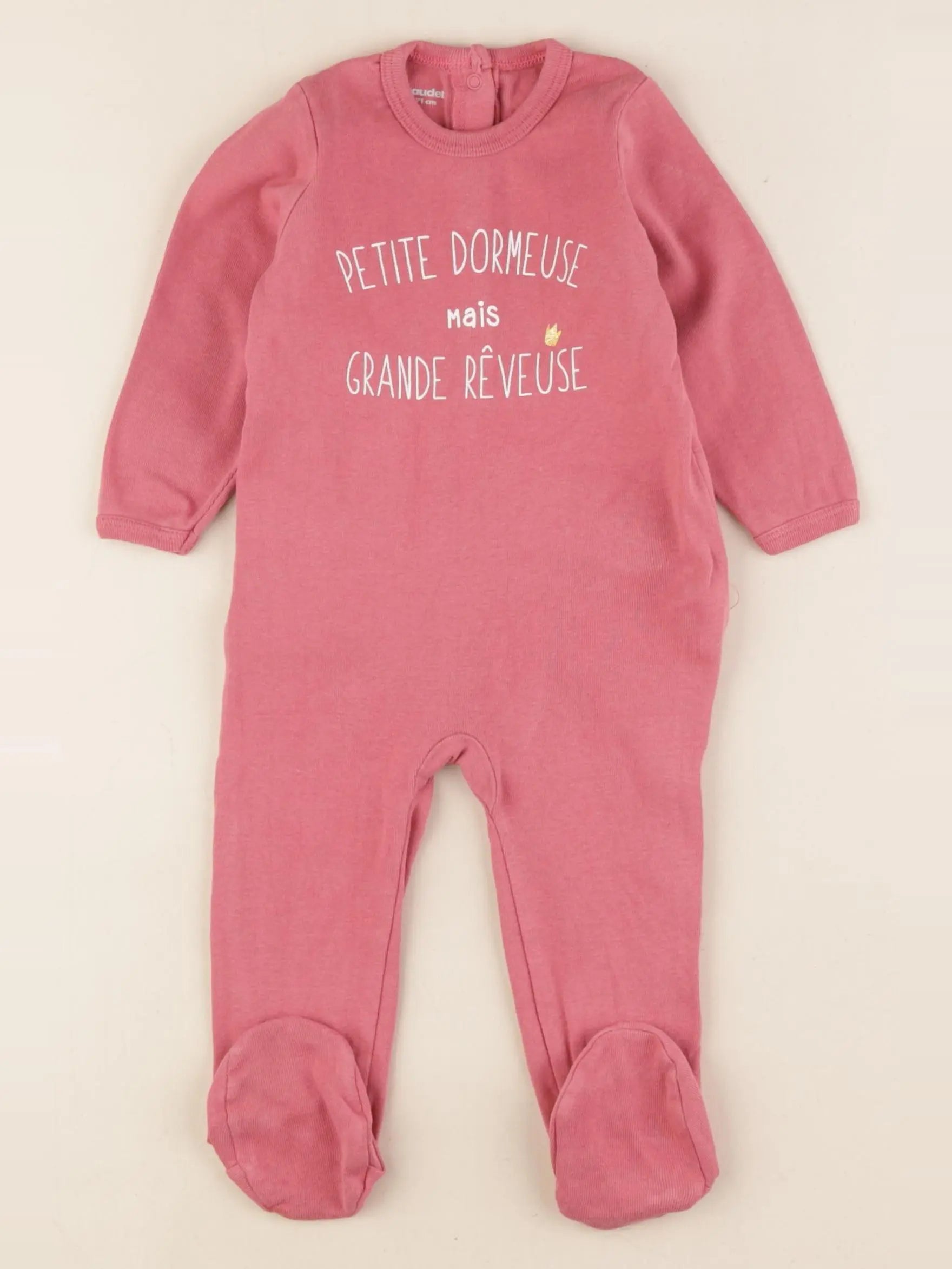 Vertbaudet - pyjama coton rose - 9 mois