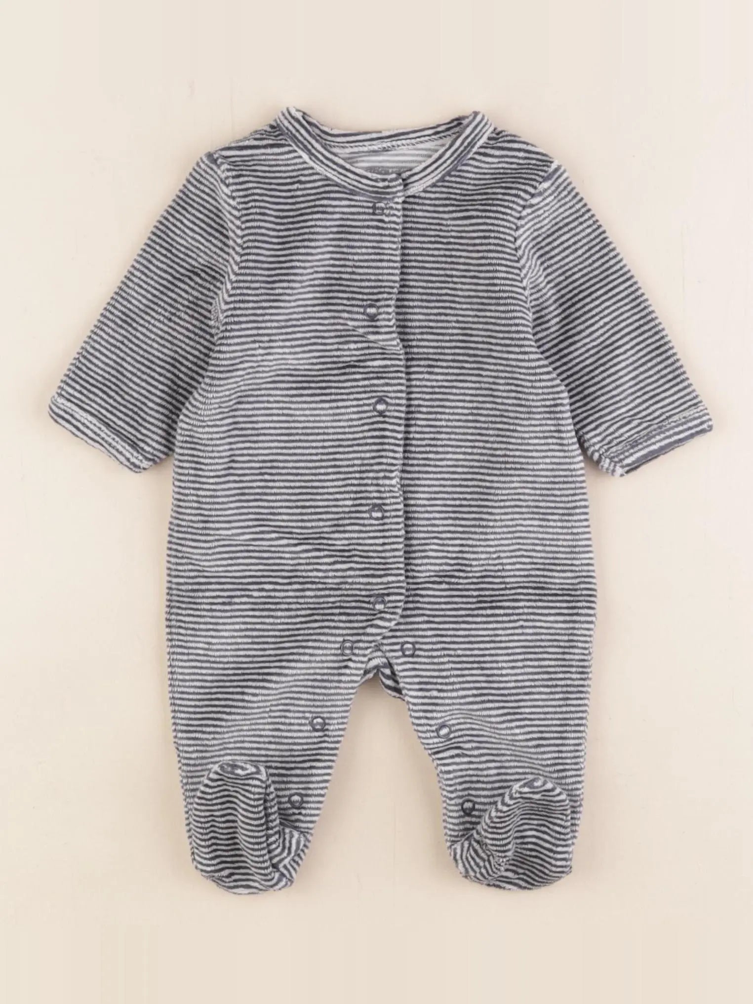 Vertbaudet - pyjama velours bleu - 1 mois