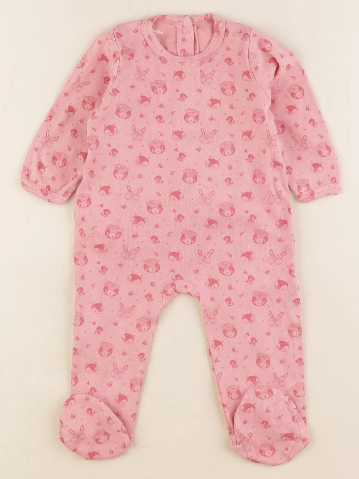 Vertbaudet - pyjama coton rose - 9 mois