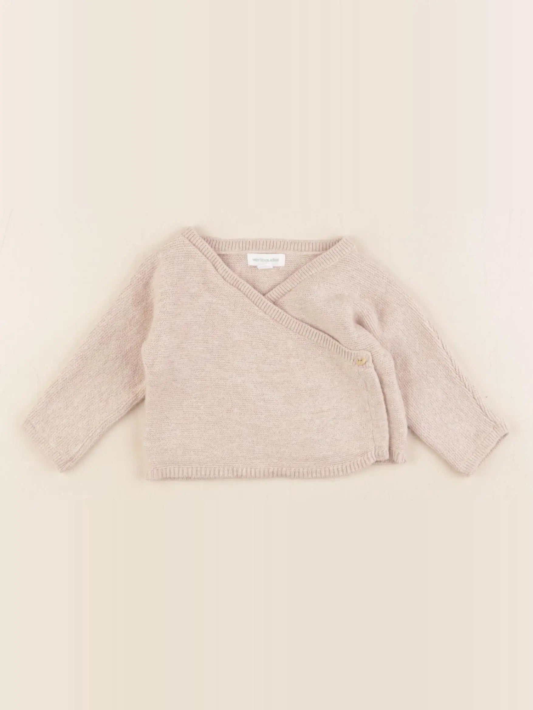 Vertbaudet - gilet beige - 1 mois