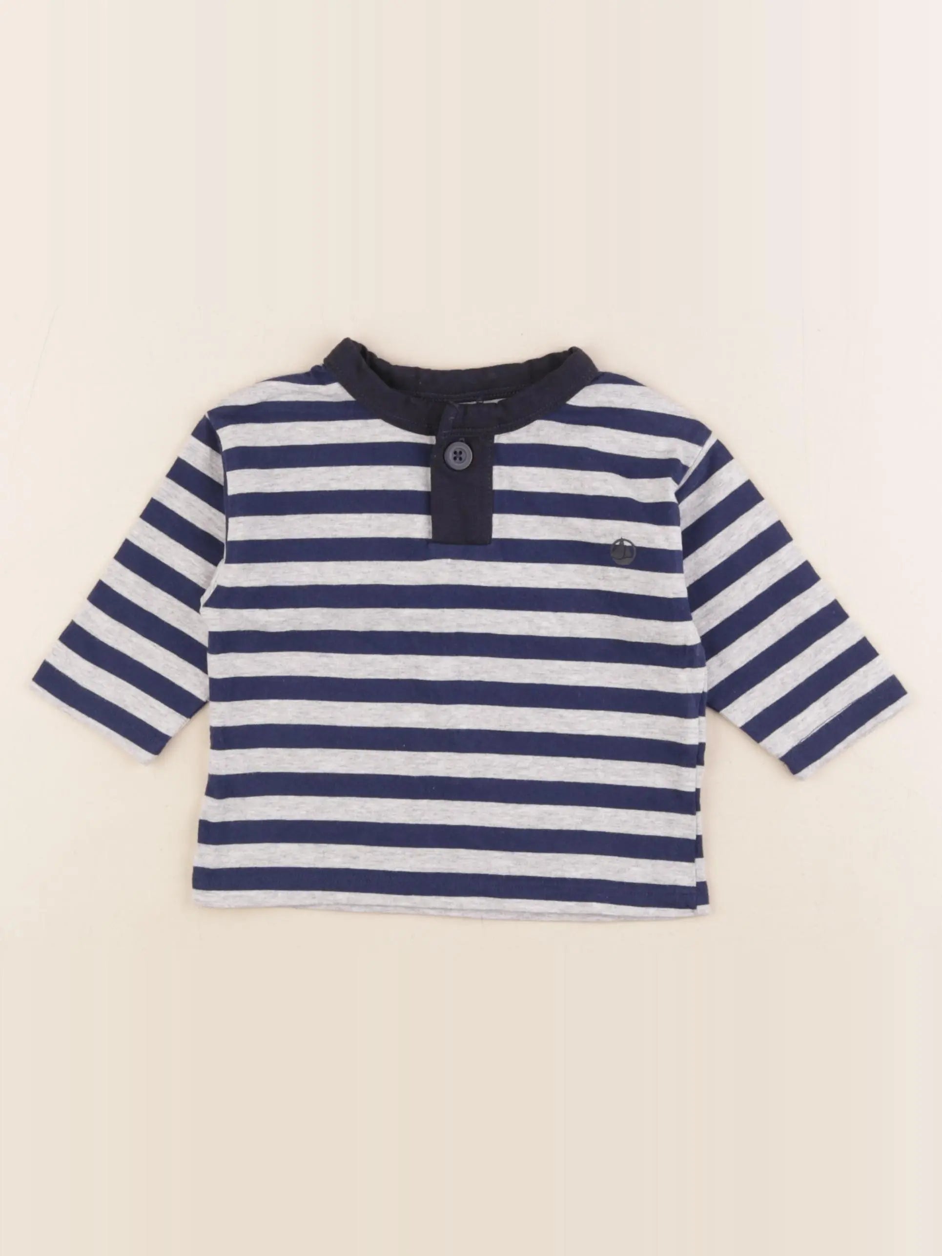 Petit Bateau - polo bleu - 6 mois