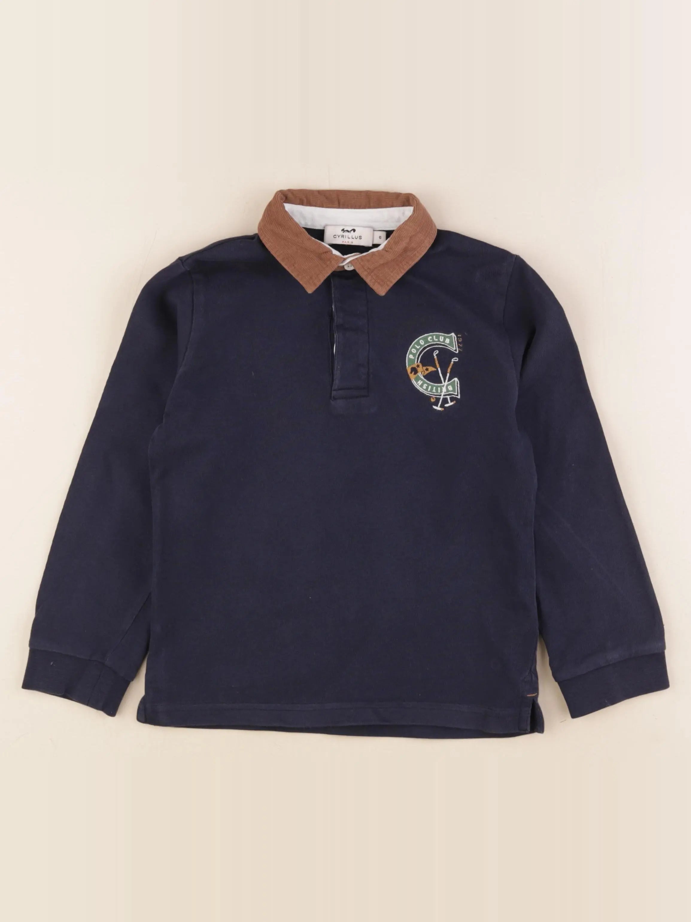 Cyrillus - polo bleu - 6 ans