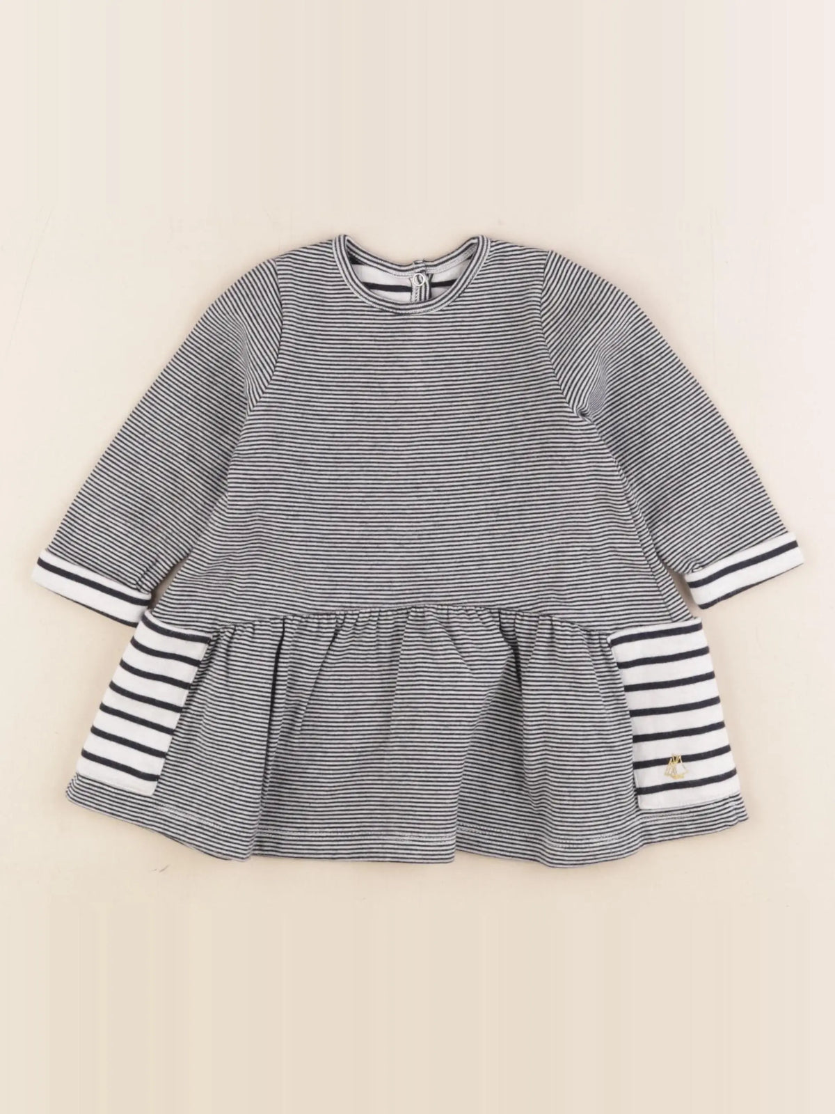 Petit Bateau - robe bleu - 6 mois