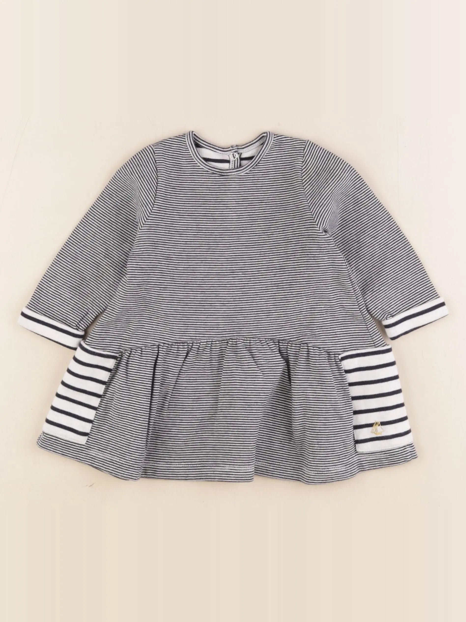 Petit Bateau - robe bleu - 6 mois