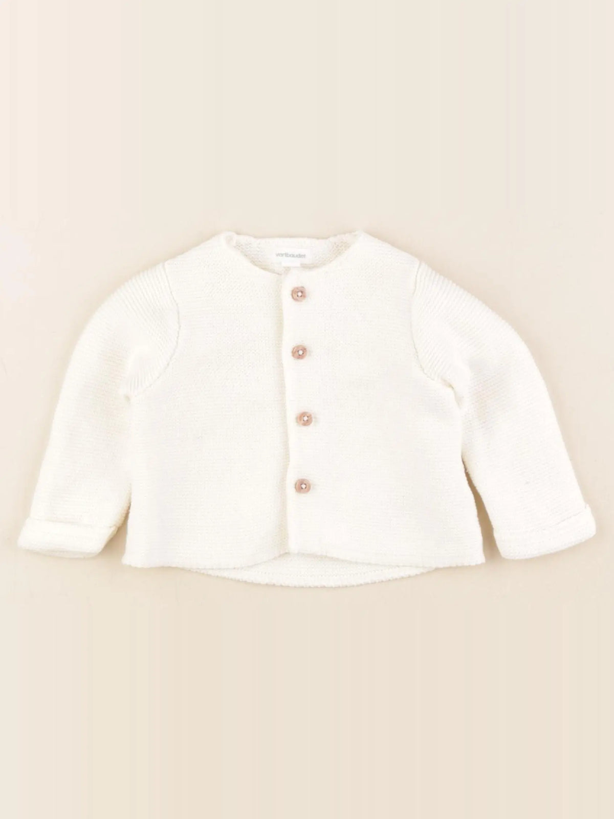 Vertbaudet - gilet beige - 3 mois