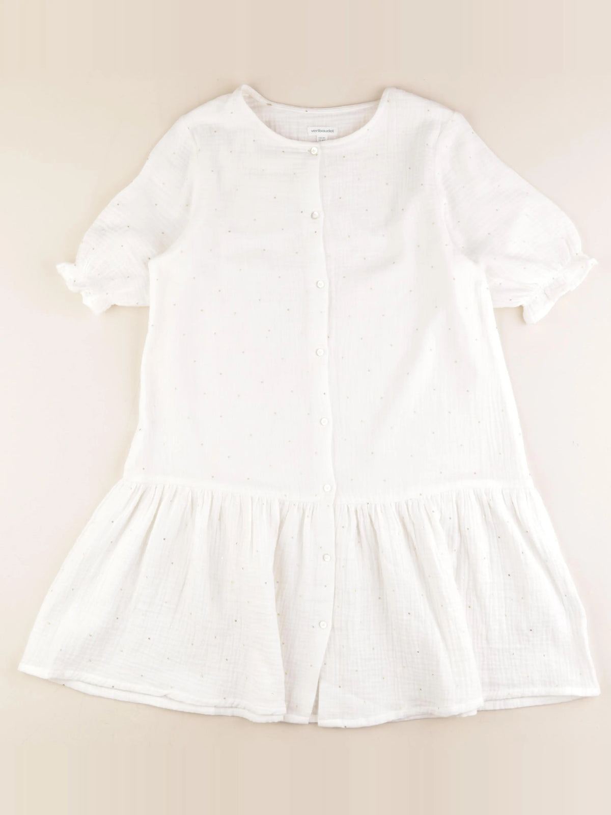Vertbaudet - robe blanc, or - 12 ans