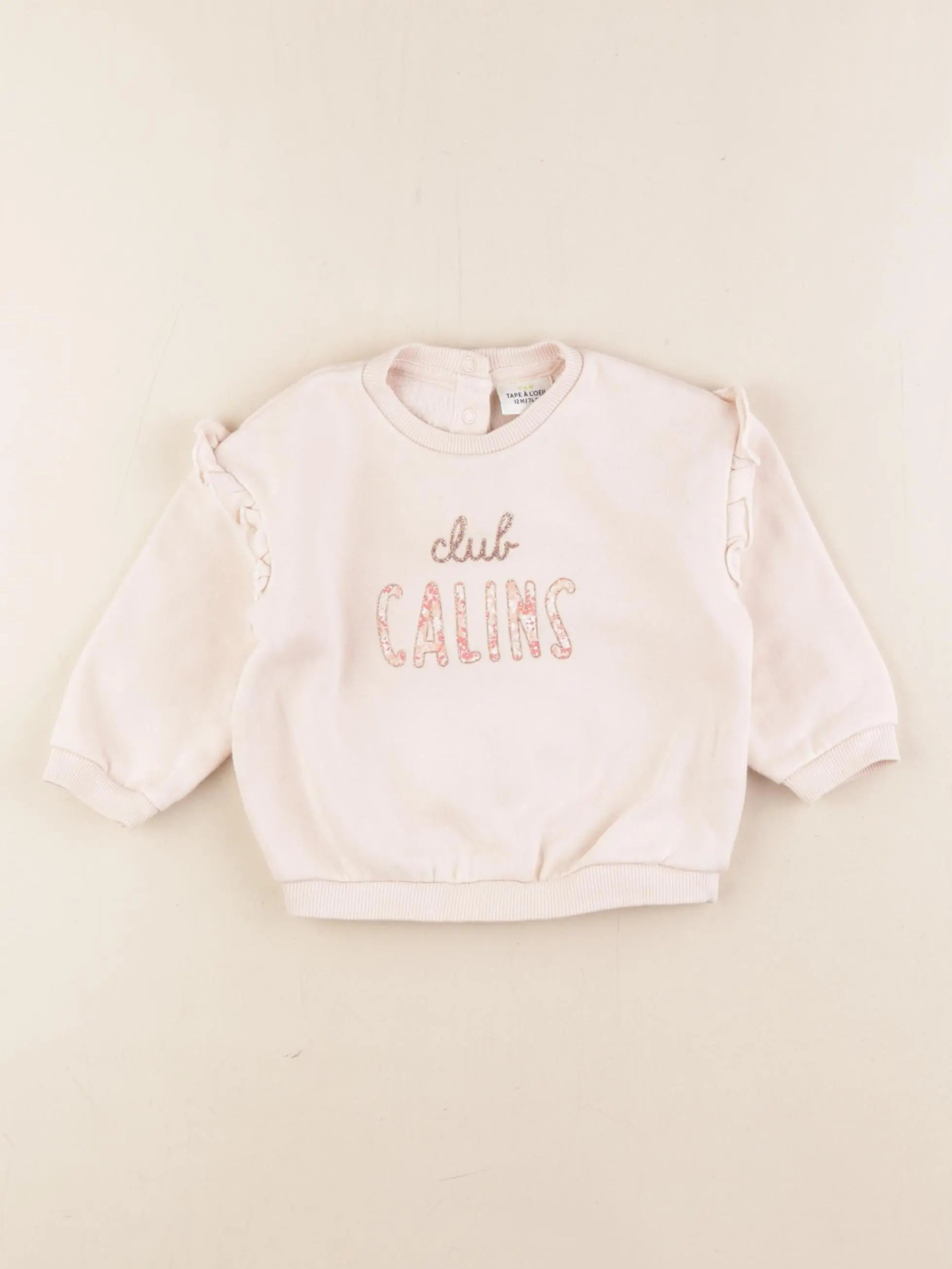 Tape à l'oeil - sweat rose - 12 mois