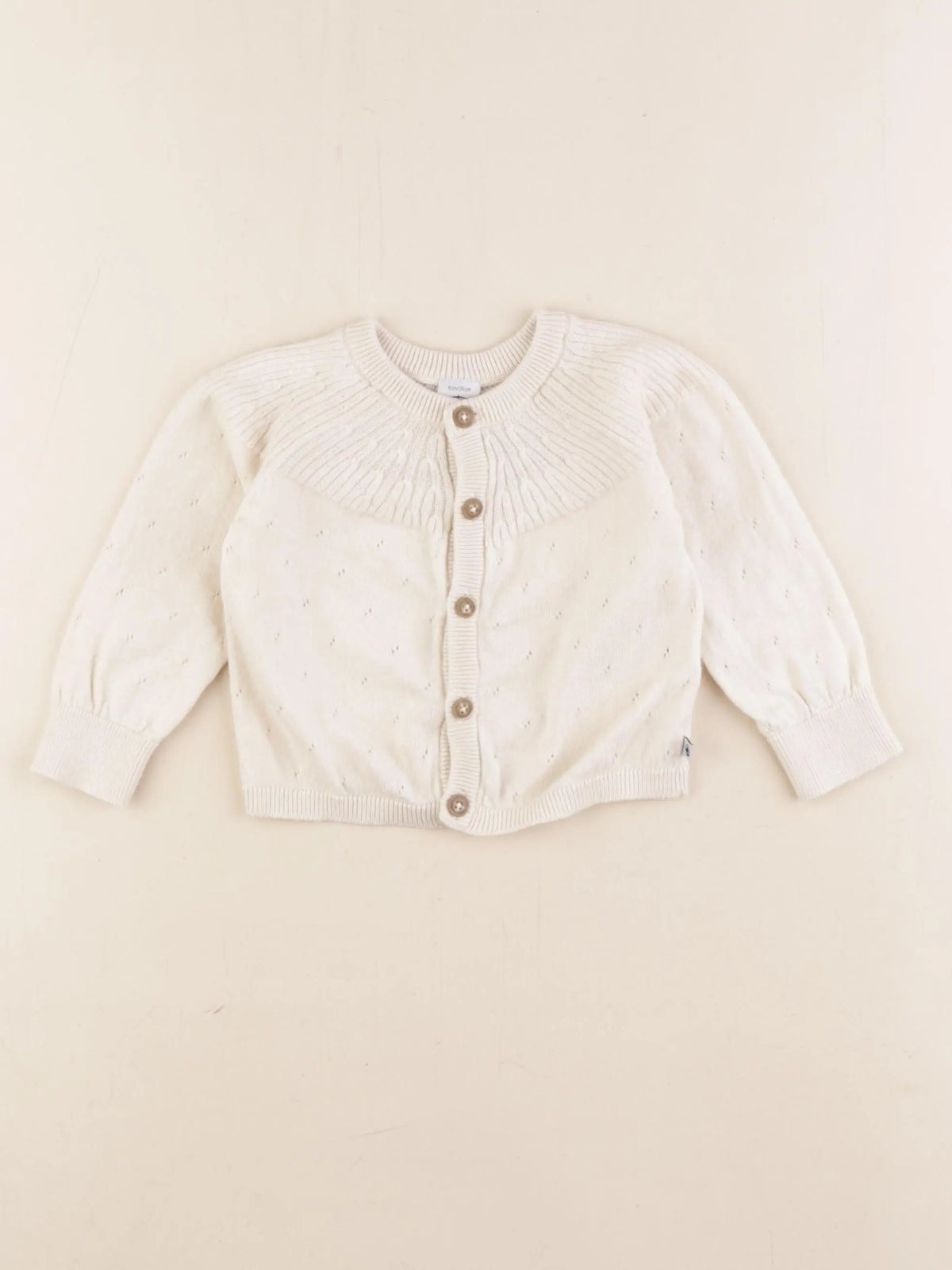 Petit Bateau - gilet beige - 12 mois
