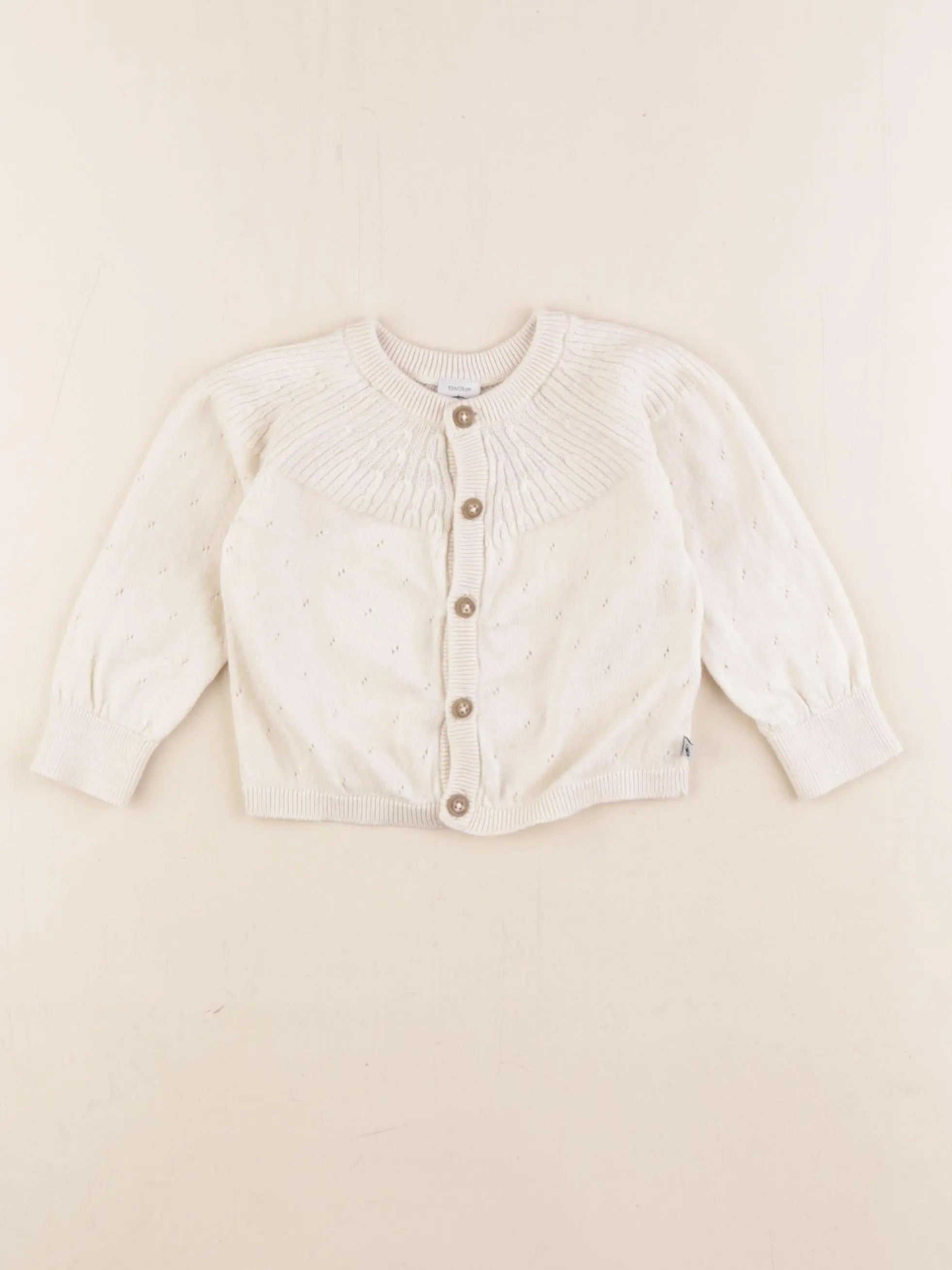 Petit Bateau - gilet beige - 12 mois