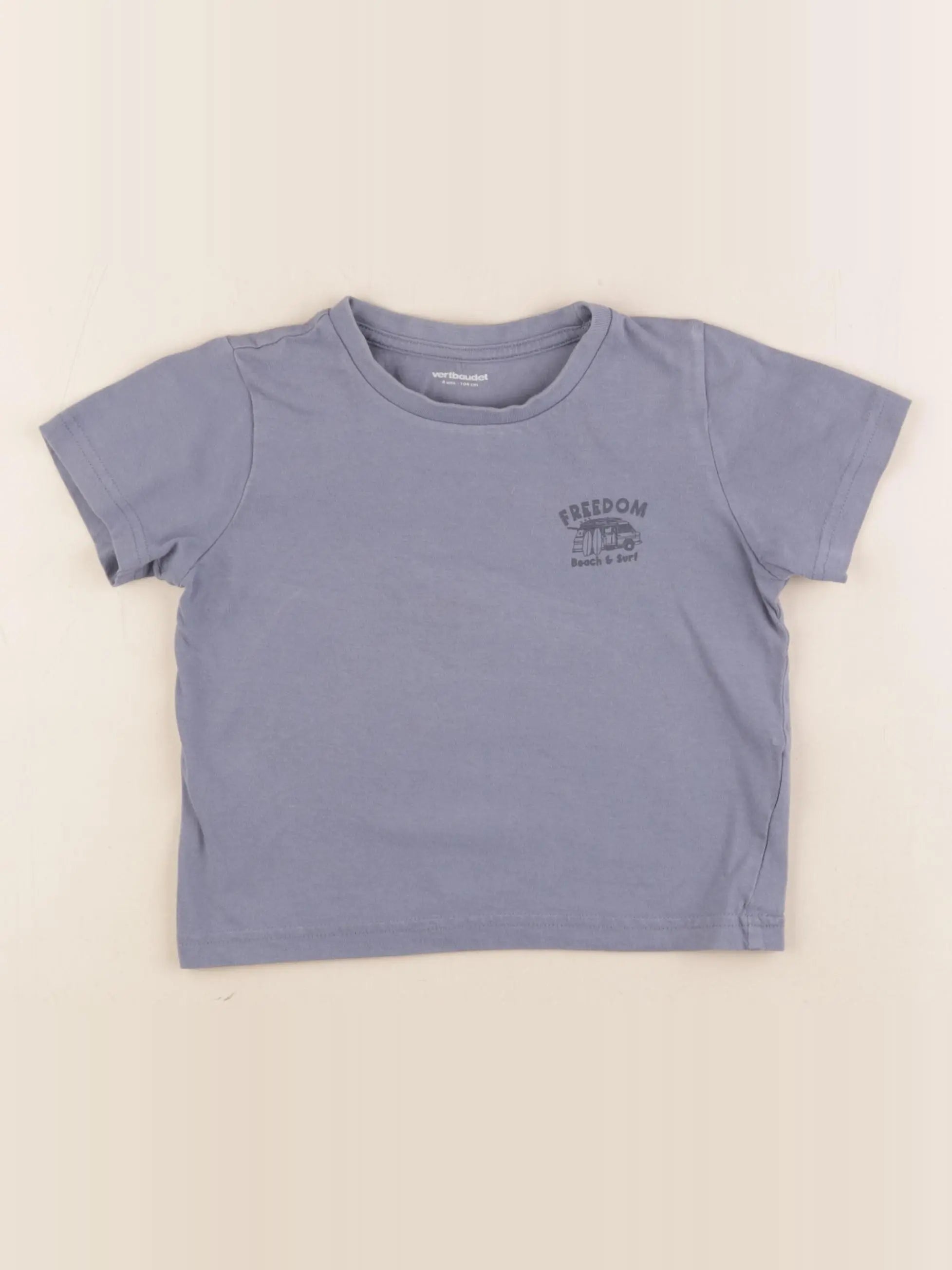 Vertbaudet - tee-shirt bleu - 4 ans