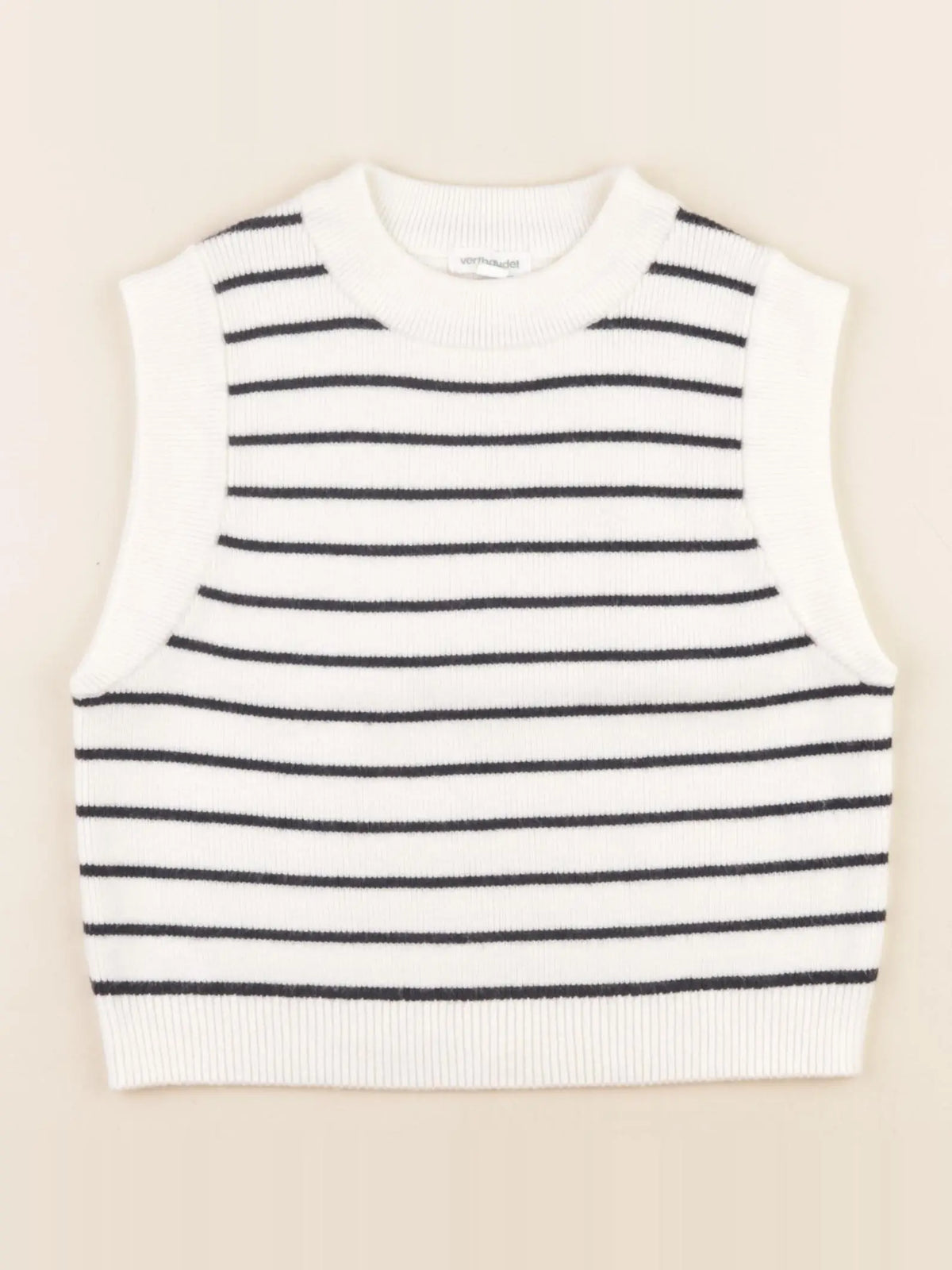 Vertbaudet - pull blanc, bleu - 6 ans