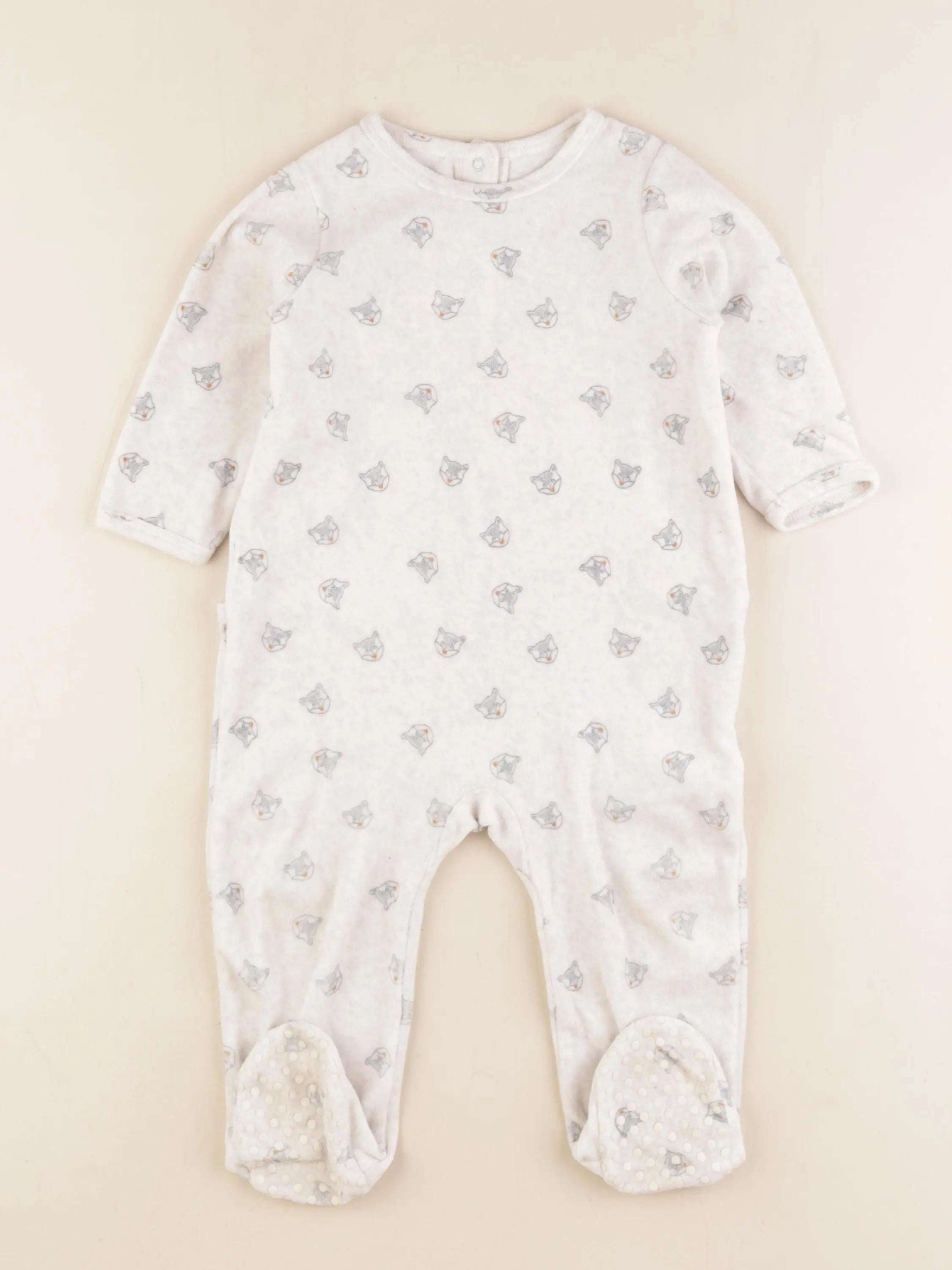 Vertbaudet - pyjama velours beige - 18 mois