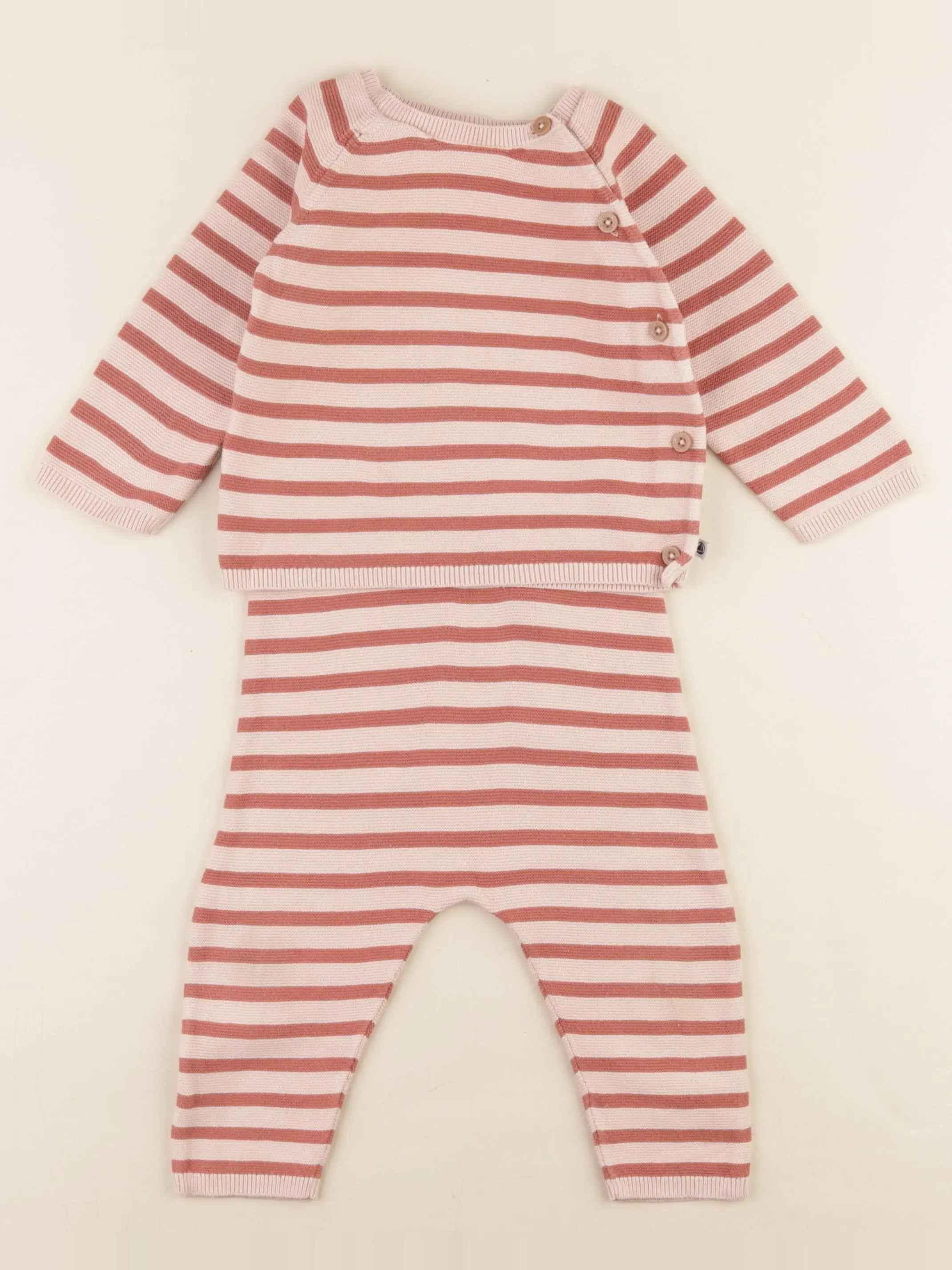 Petit Bateau - ensemble marron - 18 mois