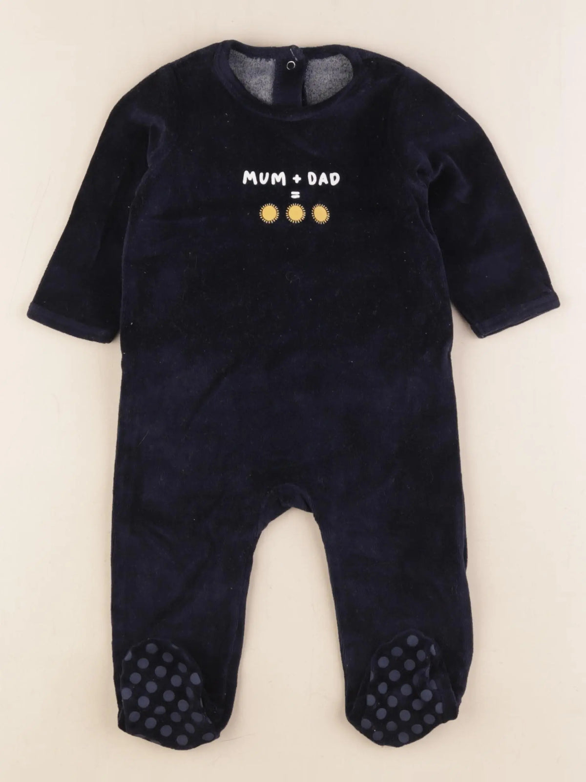 Vertbaudet - pyjama velours bleu - 12 mois