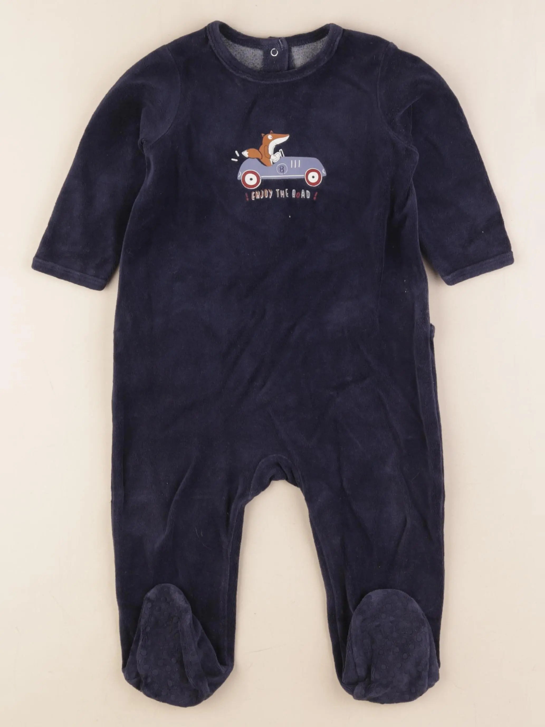 Vertbaudet - pyjama velours bleu - 18 mois