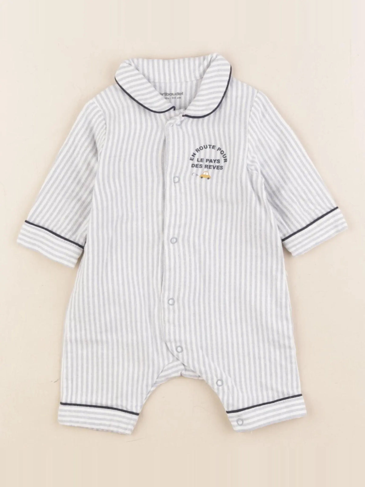 Vertbaudet - pyjama coton bleu - 1 mois