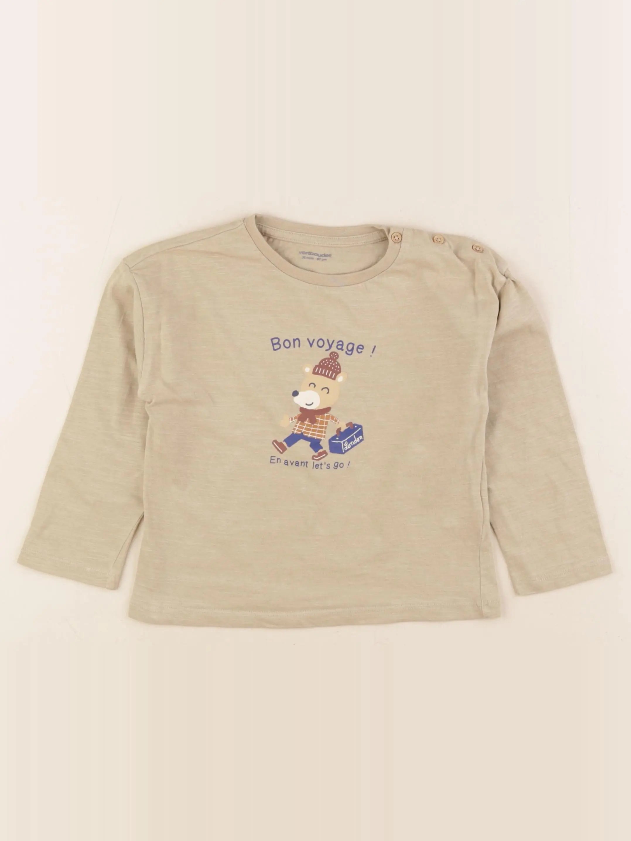 Vertbaudet - tee-shirt vert - 36 mois
