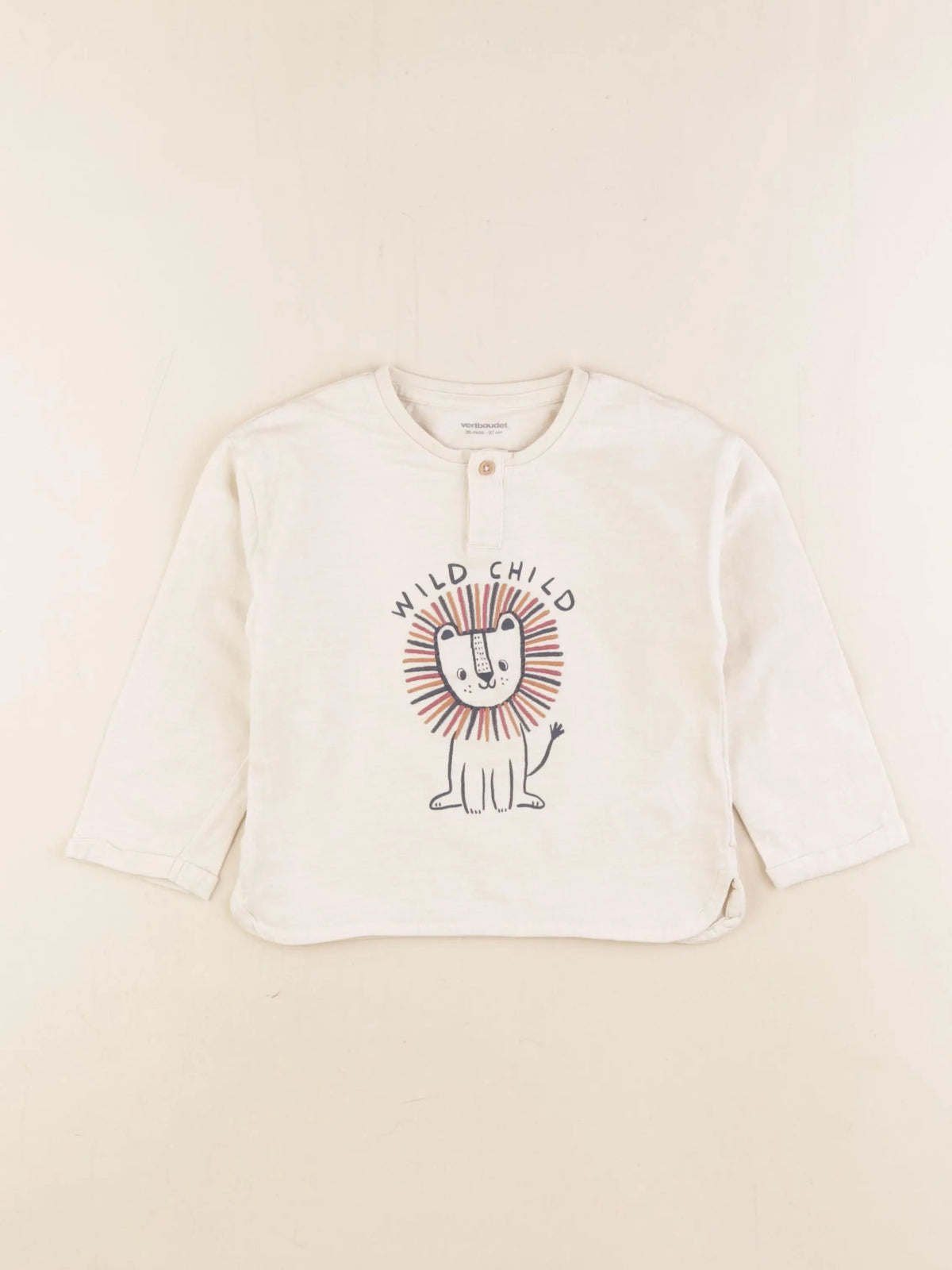 Vertbaudet - tee-shirt beige - 36 mois