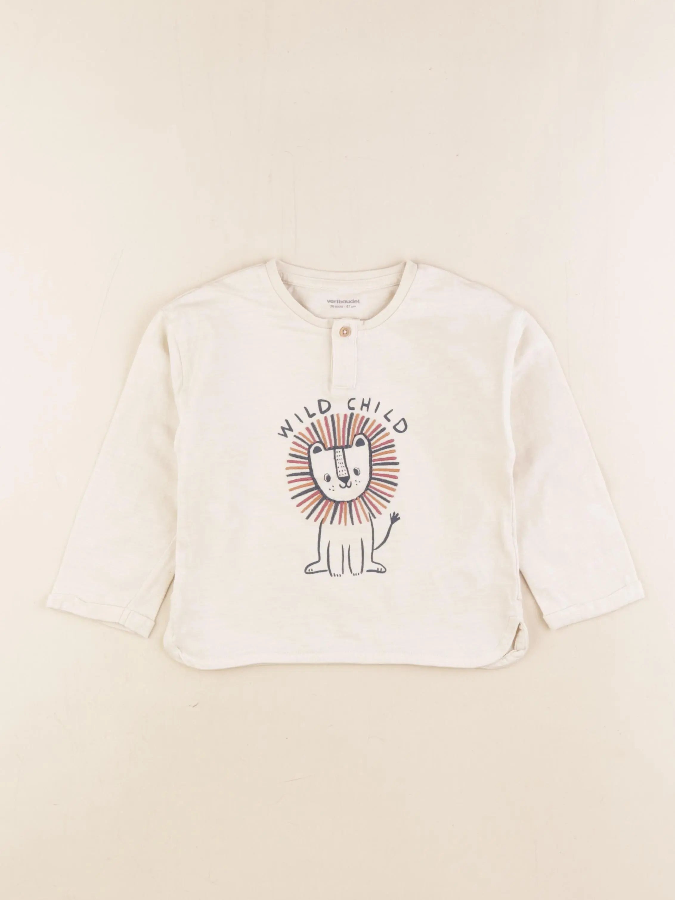Vertbaudet - tee-shirt beige - 36 mois