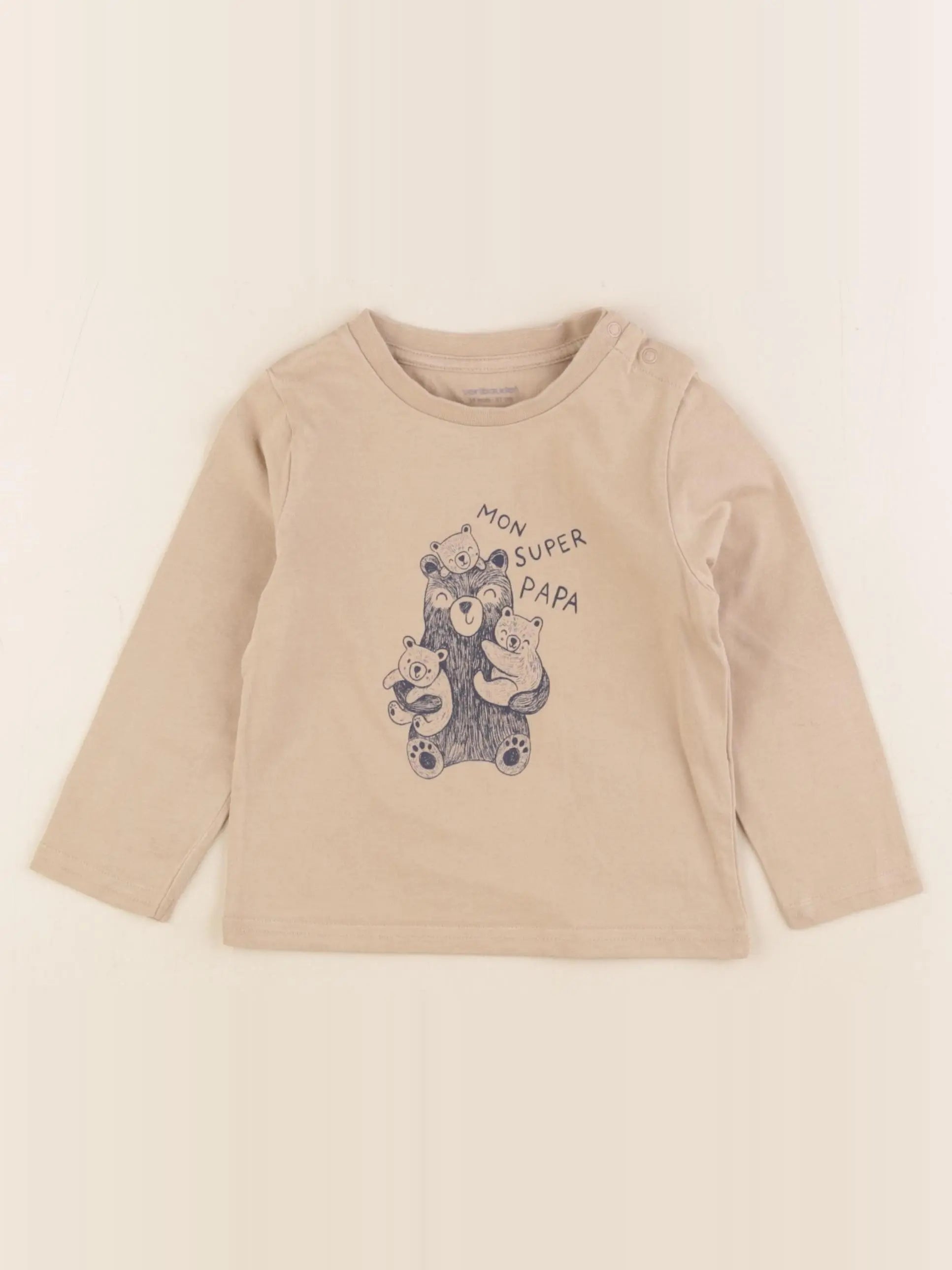 Vertbaudet - tee-shirt marron - 18 mois