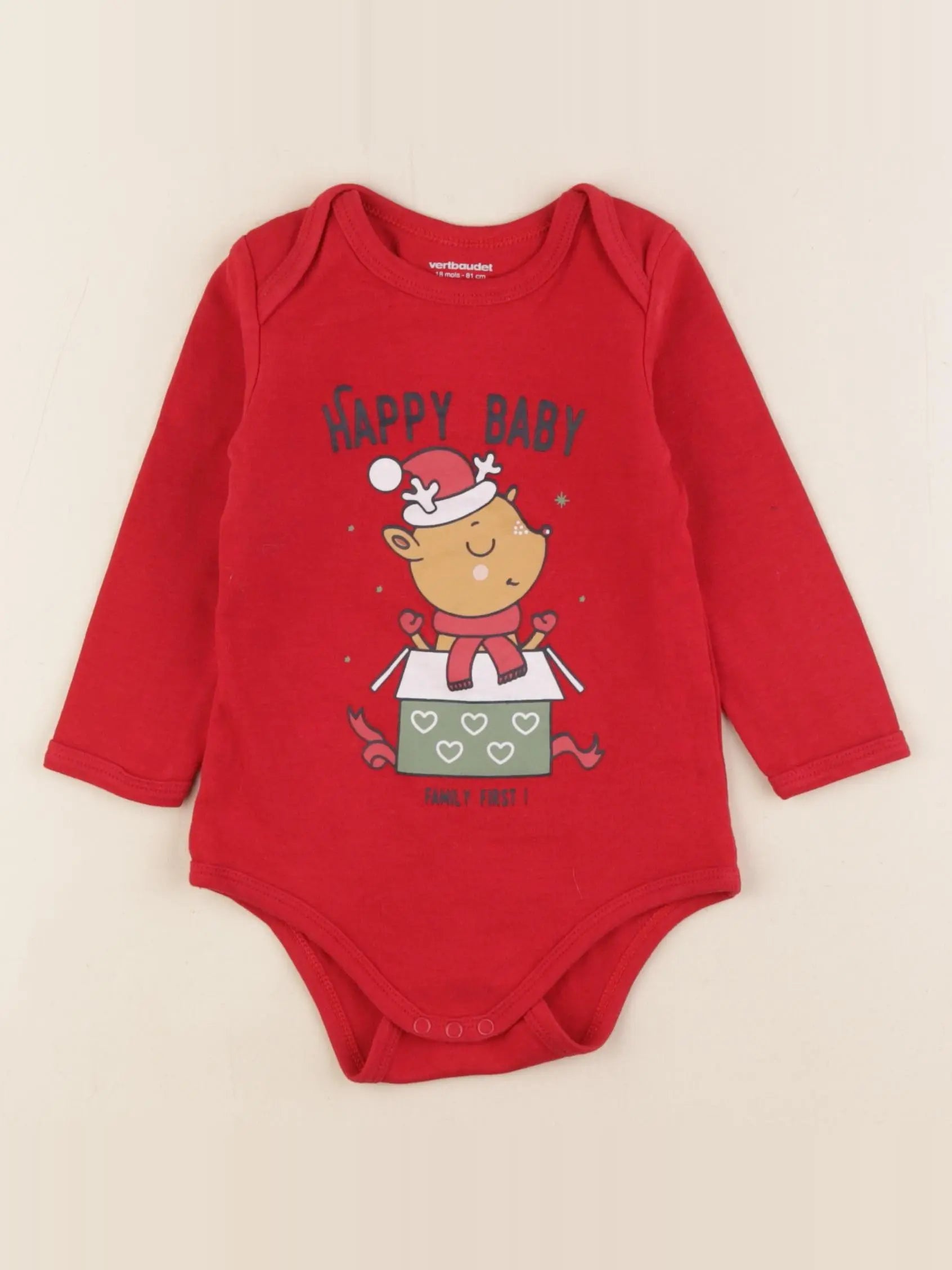 Vertbaudet - body rouge - 18 mois