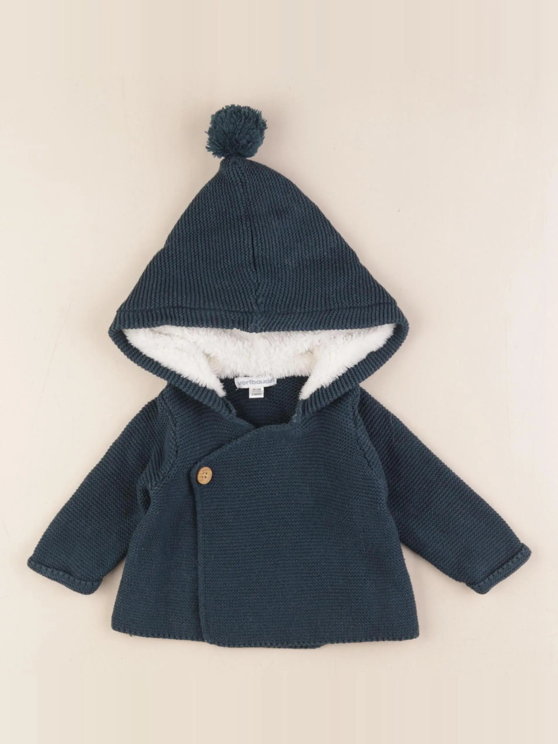 Vertbaudet - gilet bleu - 3 mois