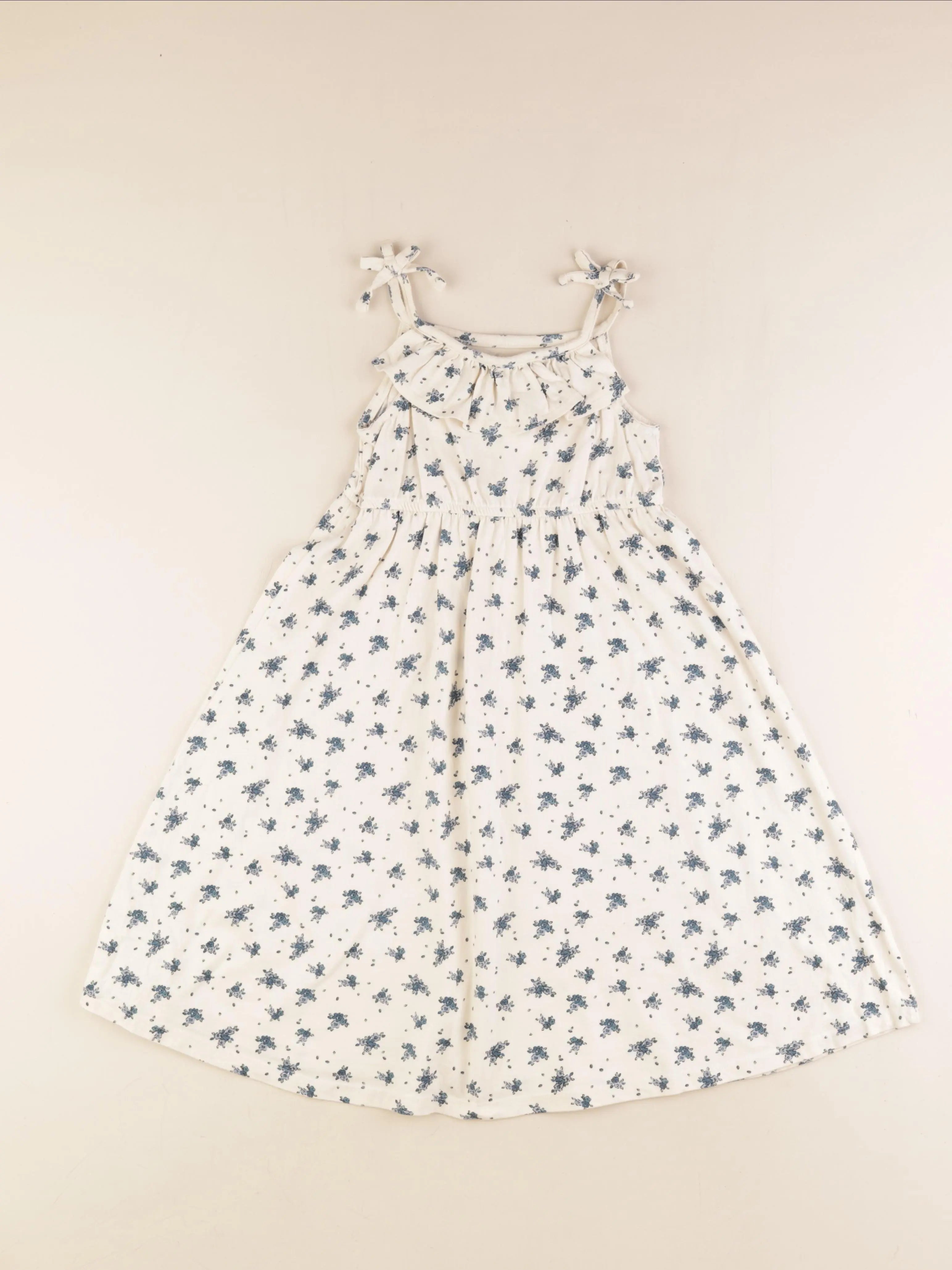 Vertbaudet - robe beige, bleu - 6 ans