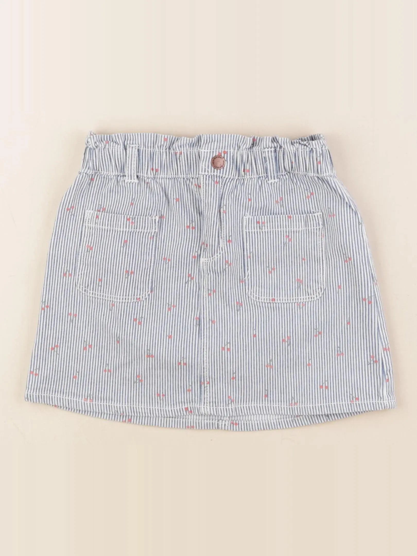 Vertbaudet - jupe bleu, blanc - 6 ans