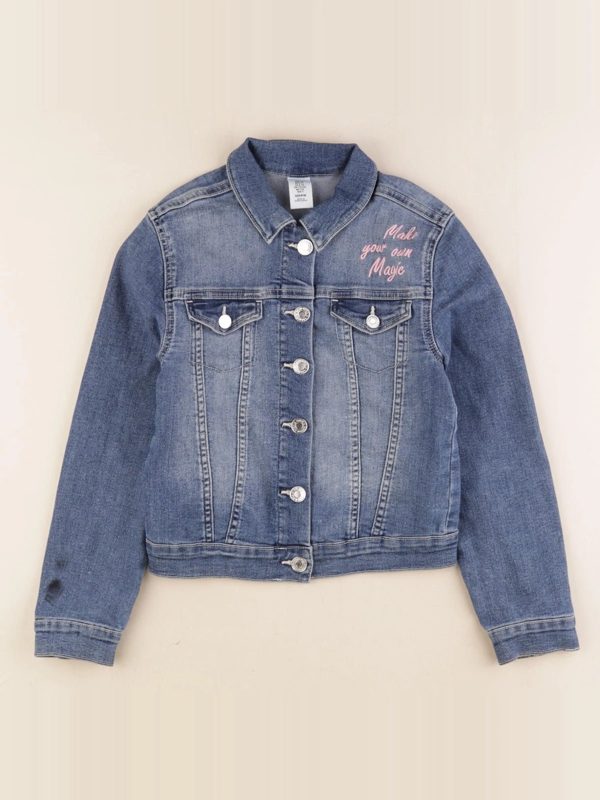H&M - veste imprimé au dos bleu - 8/9 ans