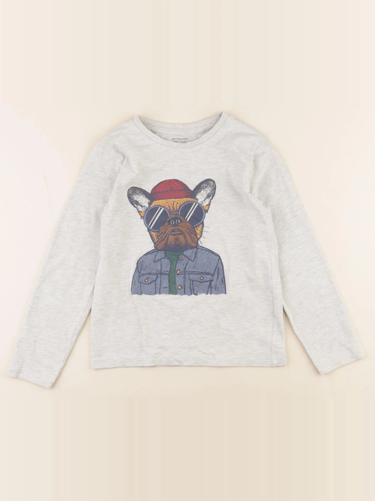 Vertbaudet - tee-shirt gris - 8 ans
