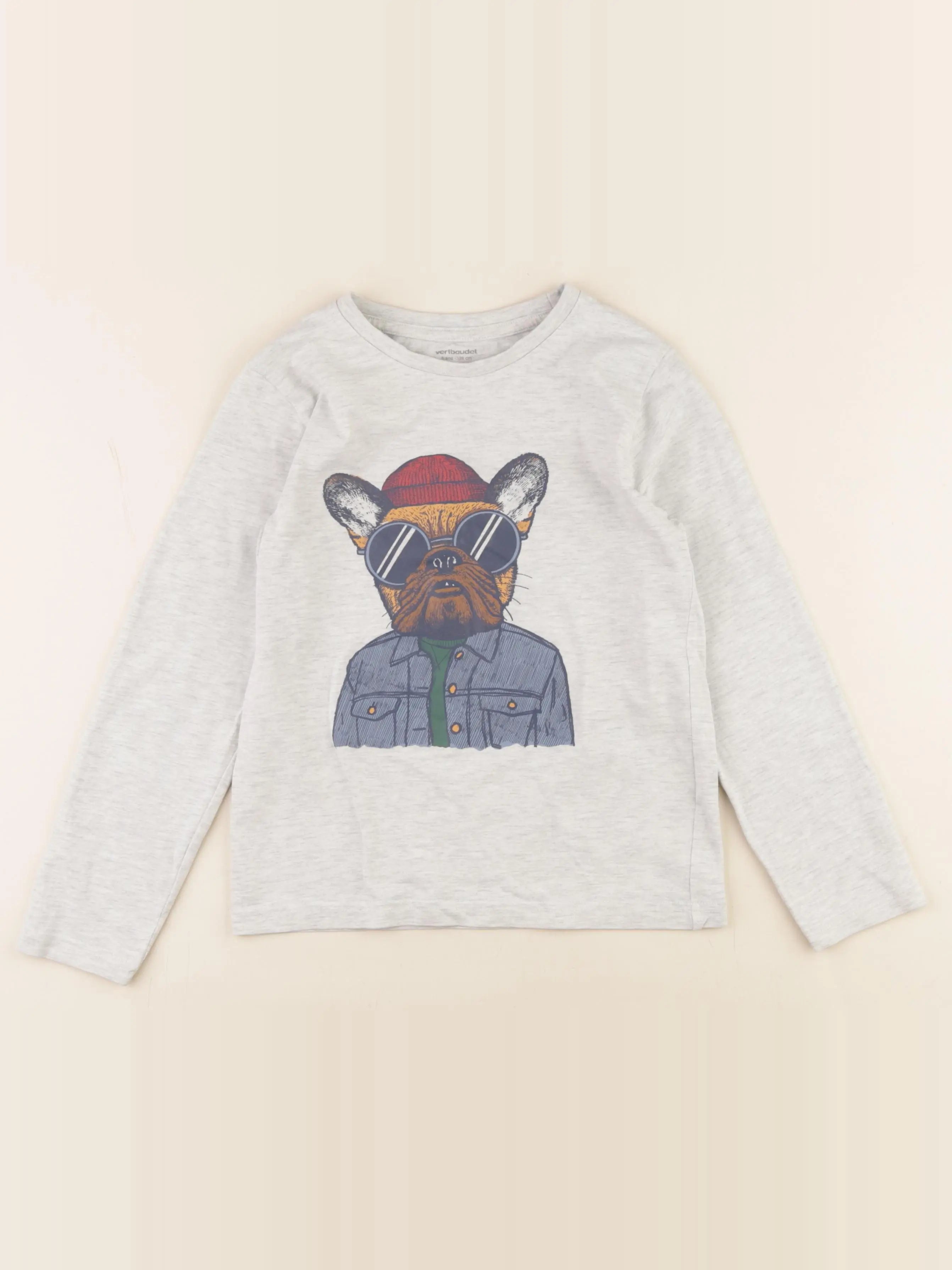 Vertbaudet - tee-shirt gris - 8 ans