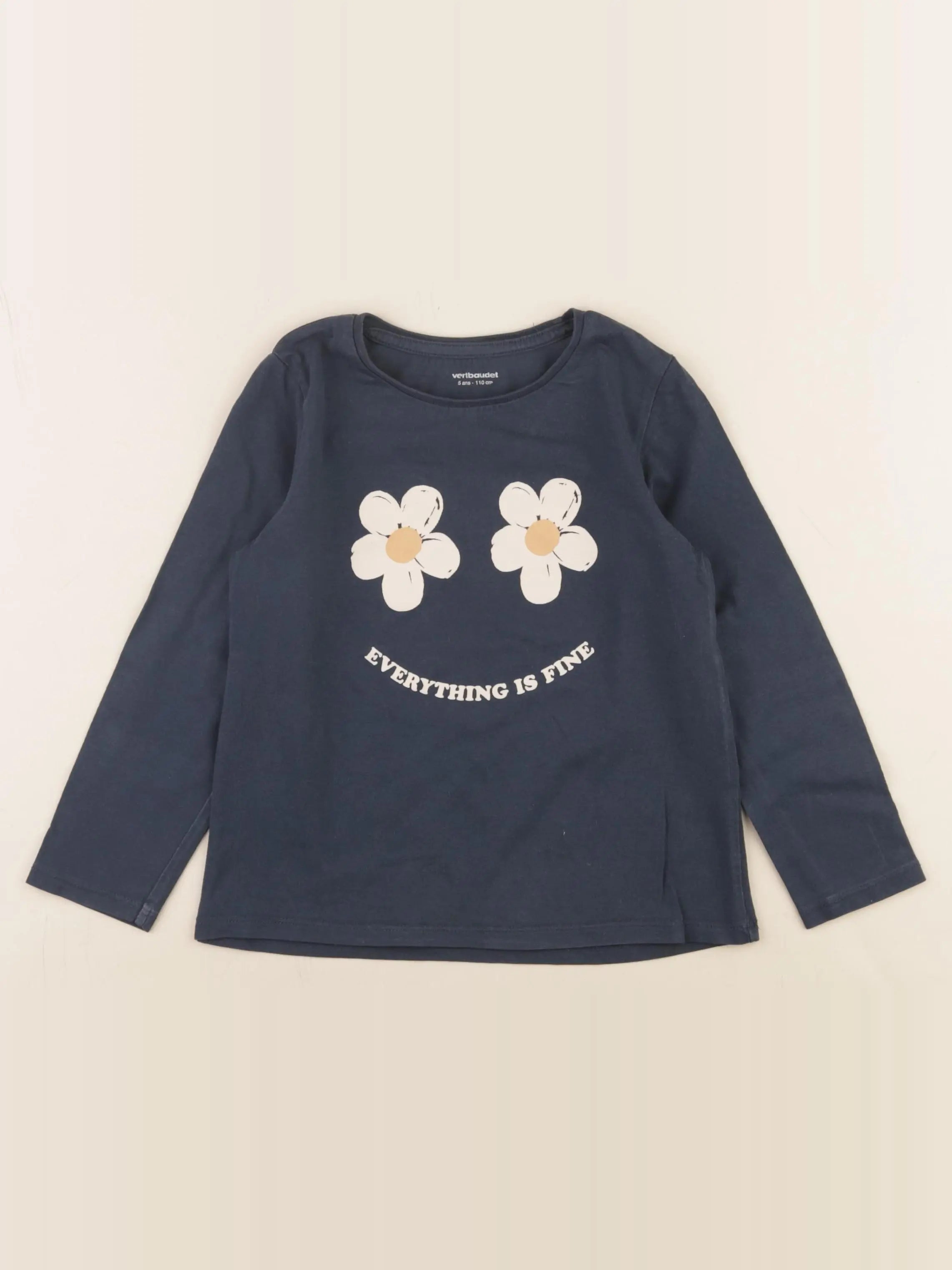 Vertbaudet - tee-shirt bleu - 5 ans