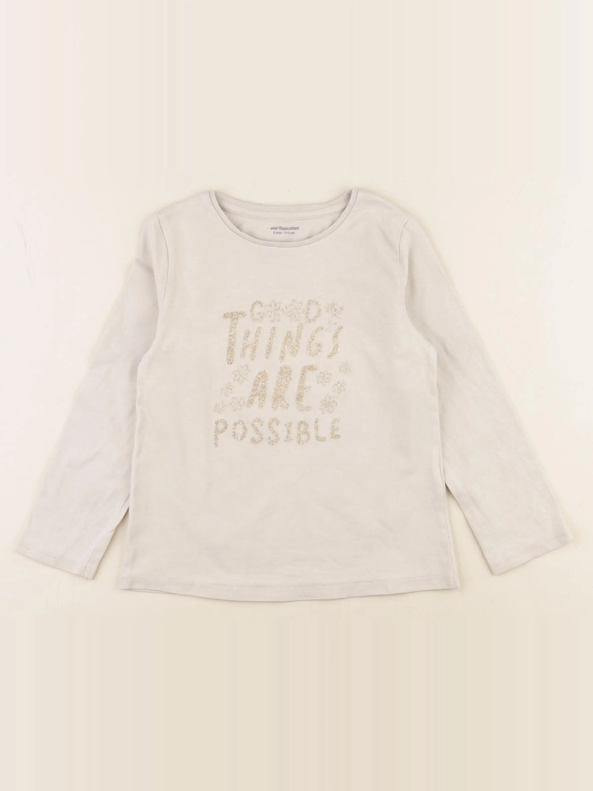 Vertbaudet - tee-shirt beige - 5 ans