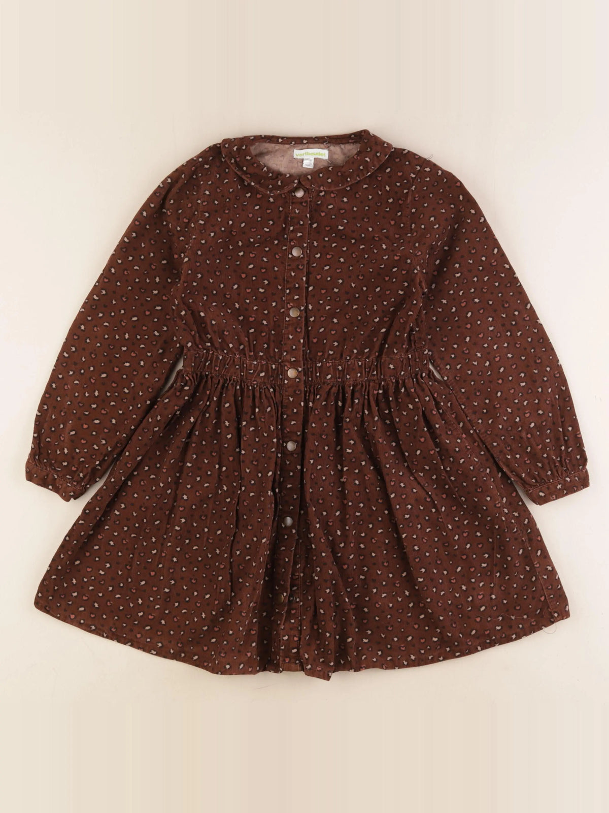 Vertbaudet - robe marron - 7 ans