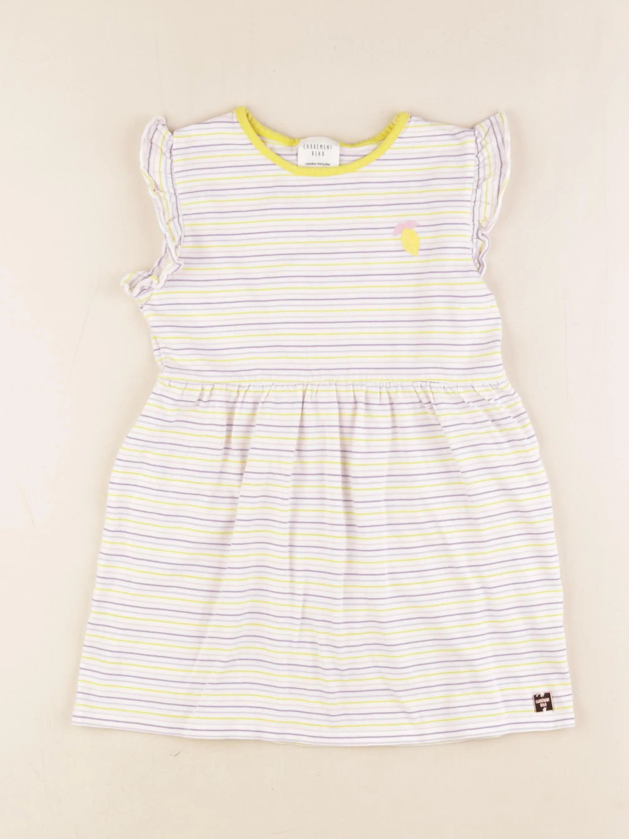 Carrément Beau - robe blanc, violet - 4 ans