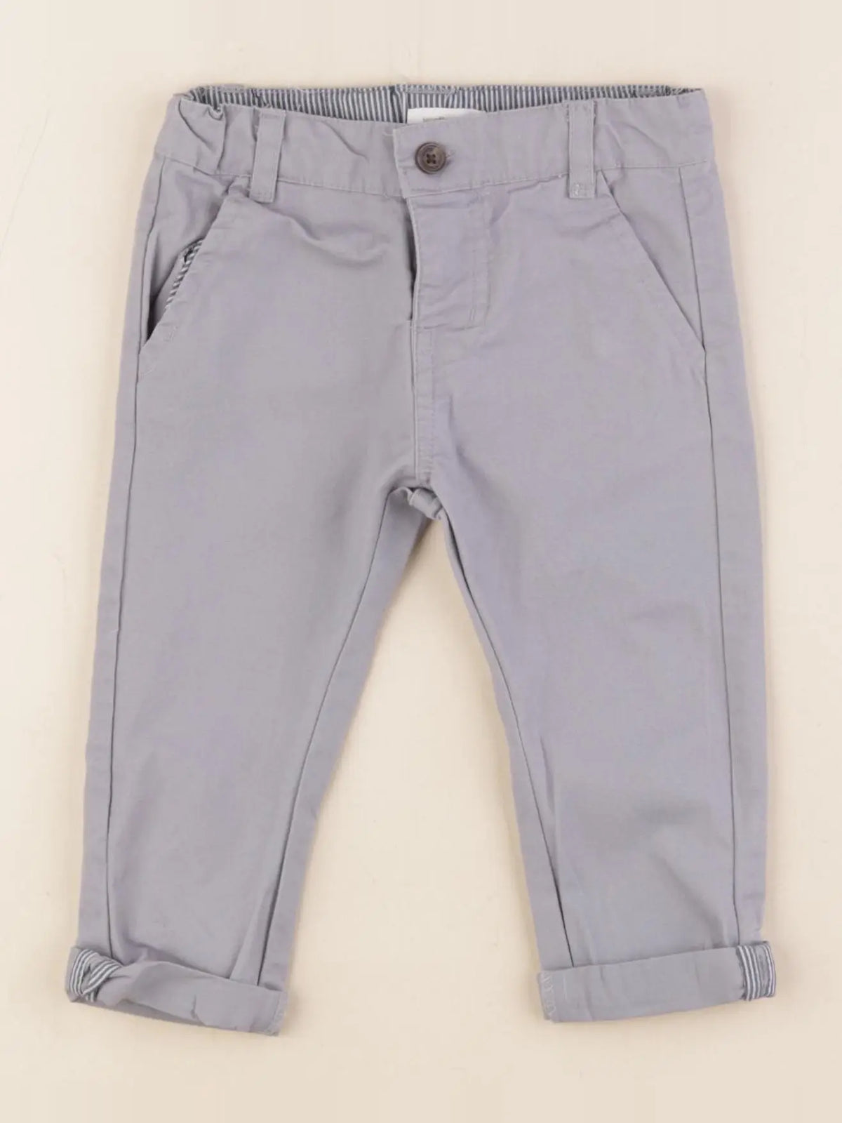 Vertbaudet - pantalon gris - 9 mois