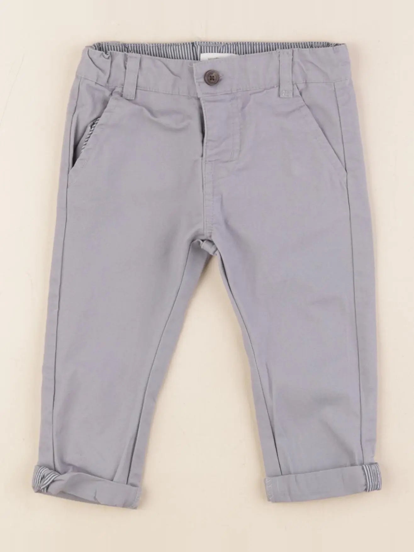 Vertbaudet - pantalon gris - 9 mois
